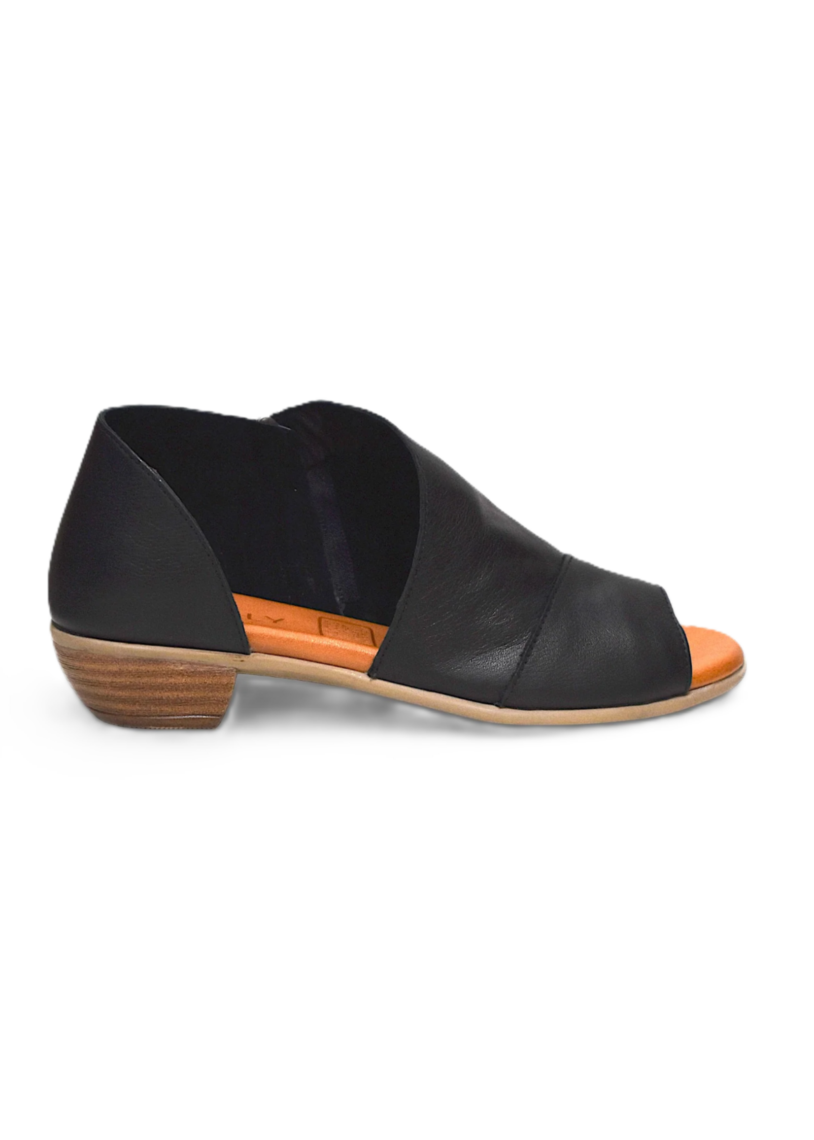 Everly Serena-01 - Leather Side Cutout Shoe with Low Heel