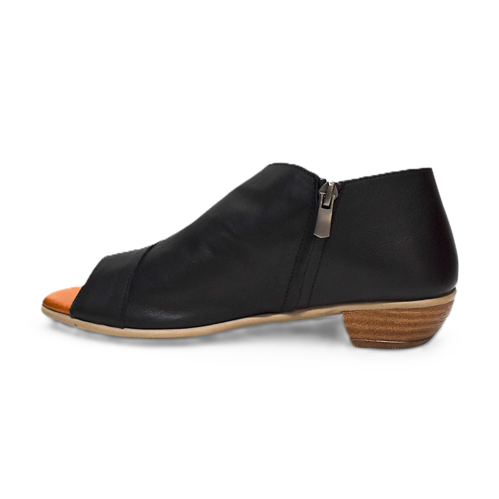 Everly Serena-01 - Leather Side Cutout Shoe with Low Heel