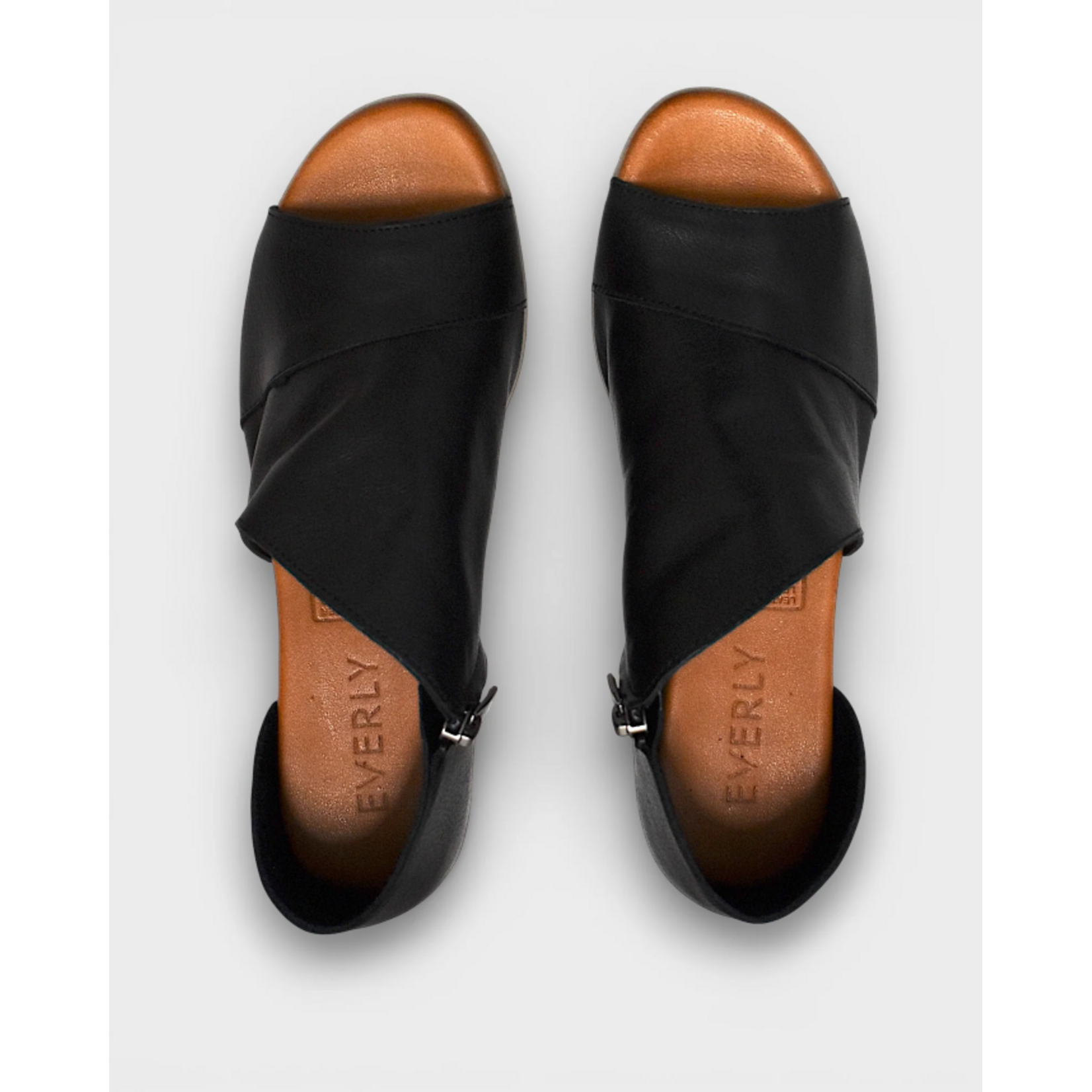 Everly Serena-01 - Leather Side Cutout Shoe with Low Heel