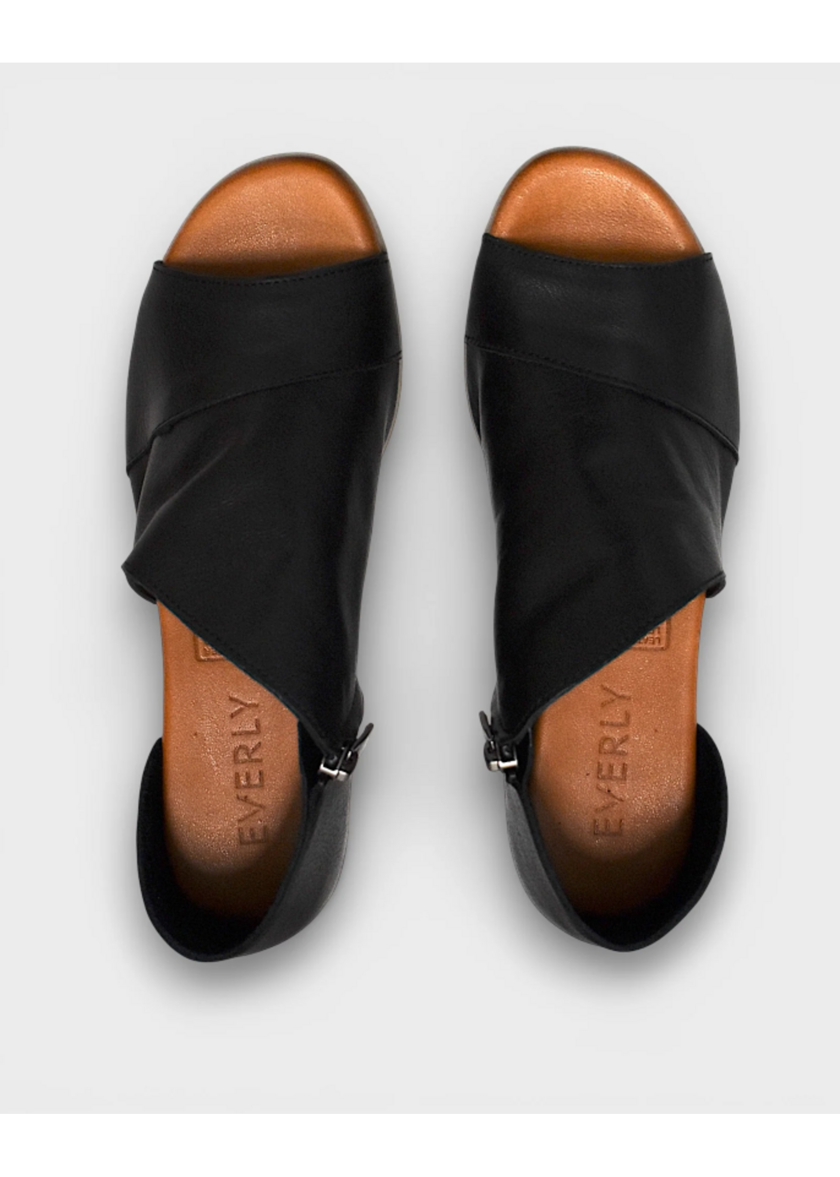 Everly Serena-01 - Leather Side Cutout Shoe with Low Heel