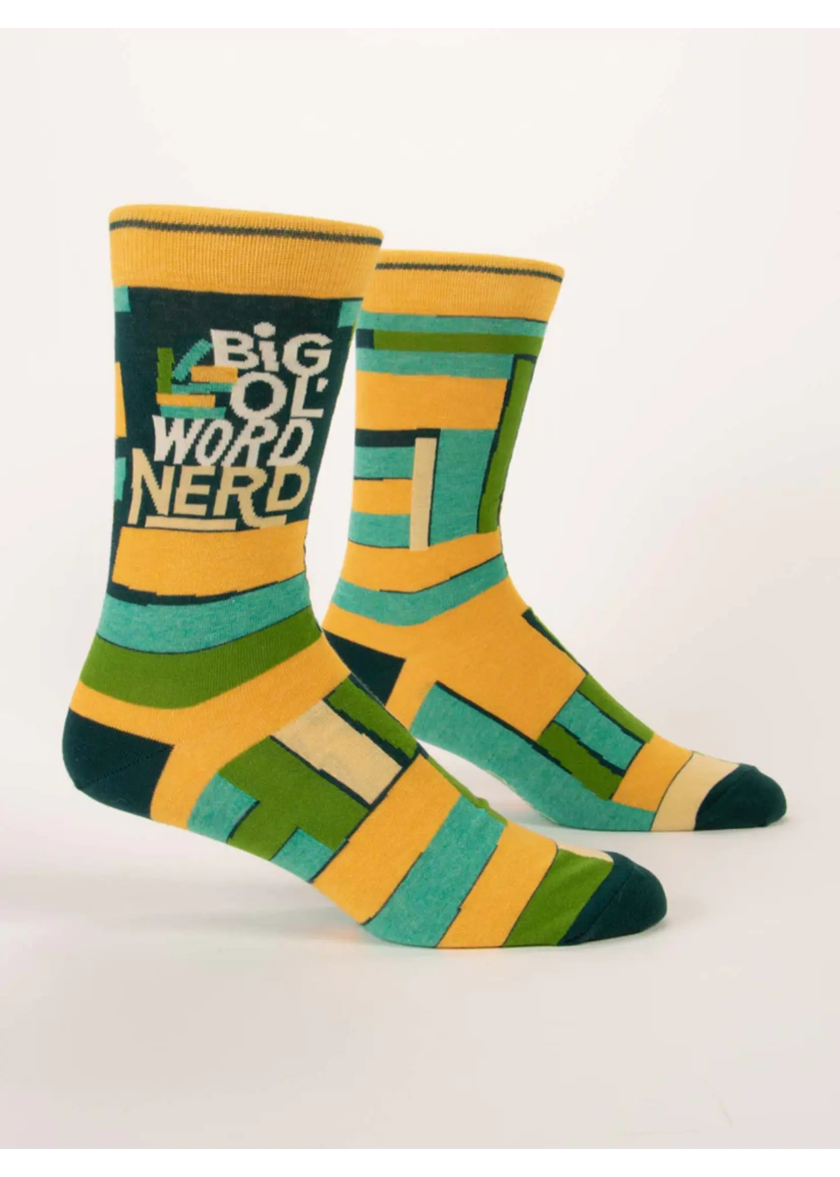 Blue Q Big Ol' Word Nerd Men's Crew Socks