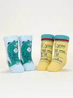 Blue Q Your Face/Drop Me Baby SocksI Love Your Face/ If You Drop Me I'll Remember Baby Socks