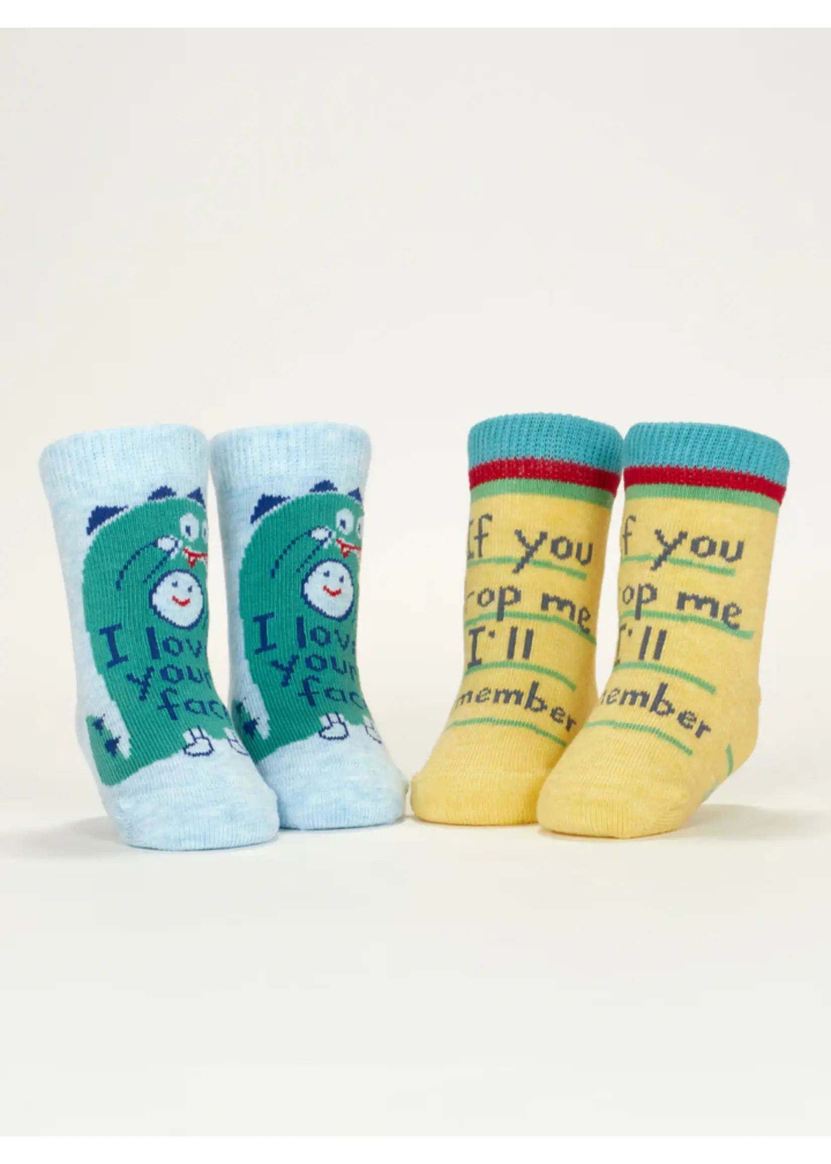 Blue Q I Love Your Face/ If You Drop Me I'll Remember Baby Socks