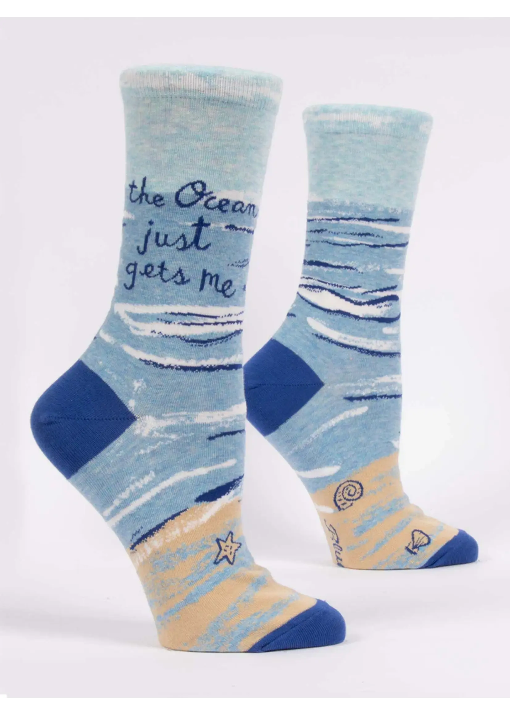 Blue Q The Ocean Just Gets Me Women's Crew Socks