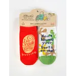 Blue Q I'm Your Little Burrito/ Don't Blame Your Farts On Me Baby Socks