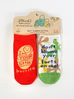 Blue Q I'm Your Little Burrito/ Don't Blame Your Farts On Me Baby Socks