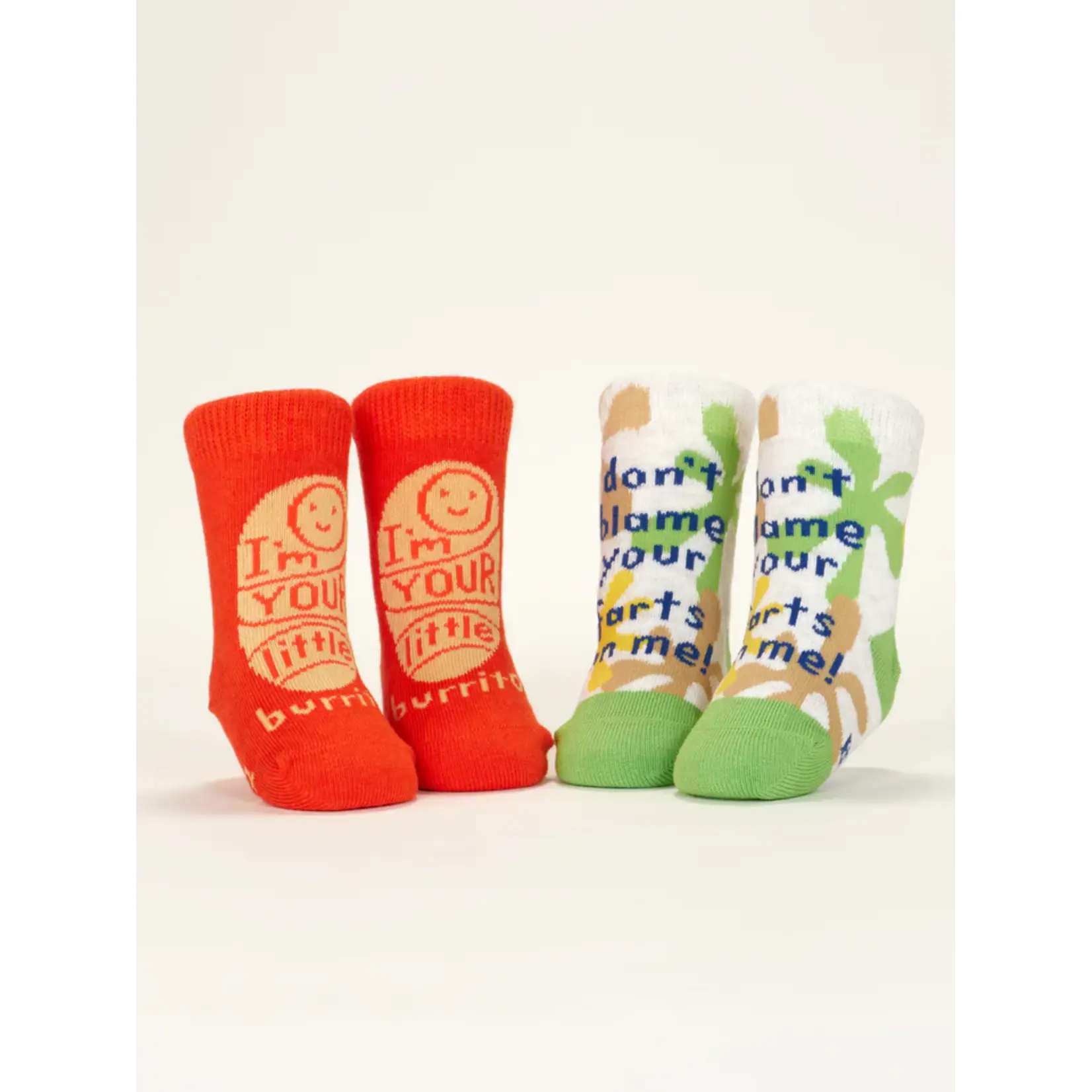 Blue Q I'm Your Little Burrito/ Don't Blame Your Farts On Me Baby Socks