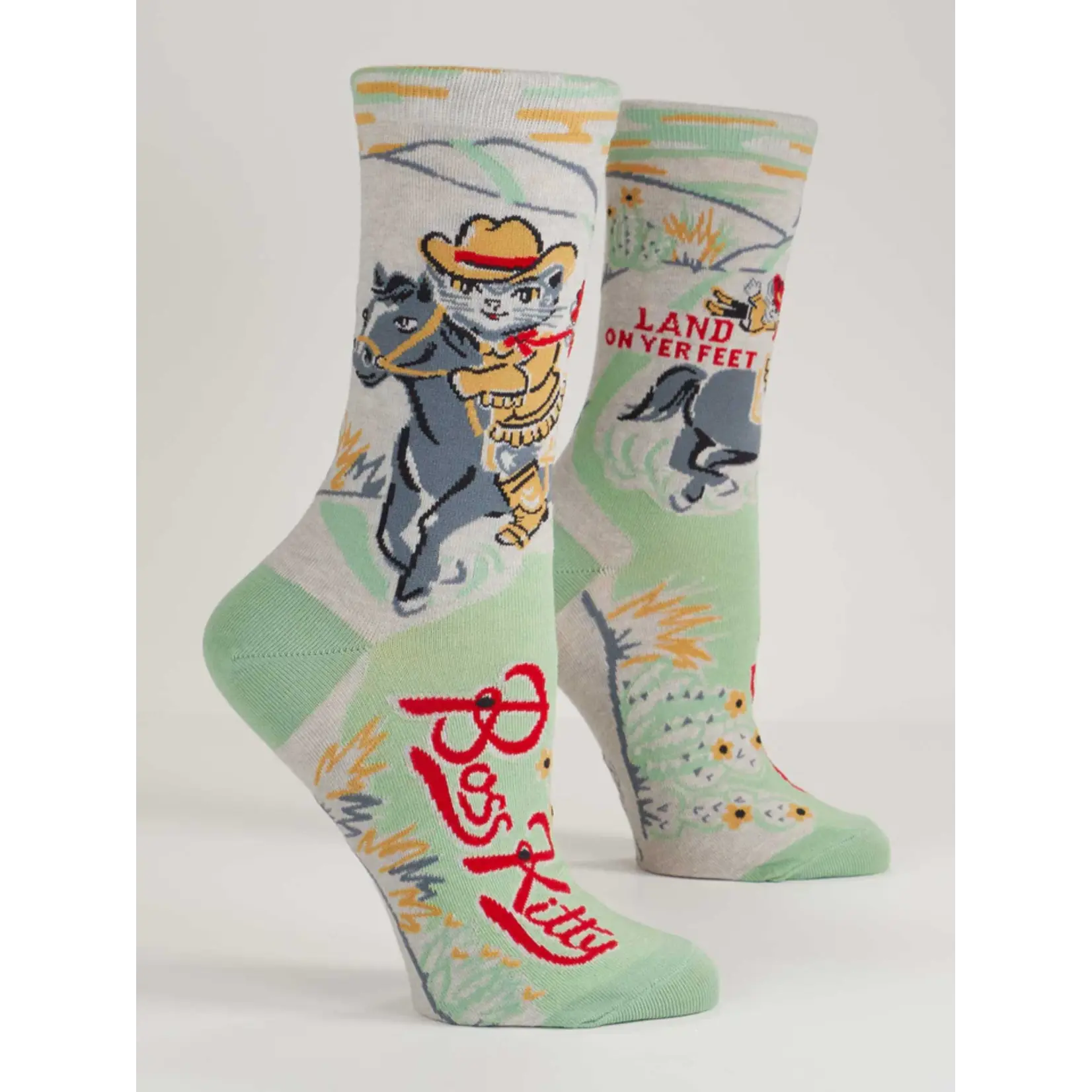 Blue Q Boss Kitty Women's Crew Socks