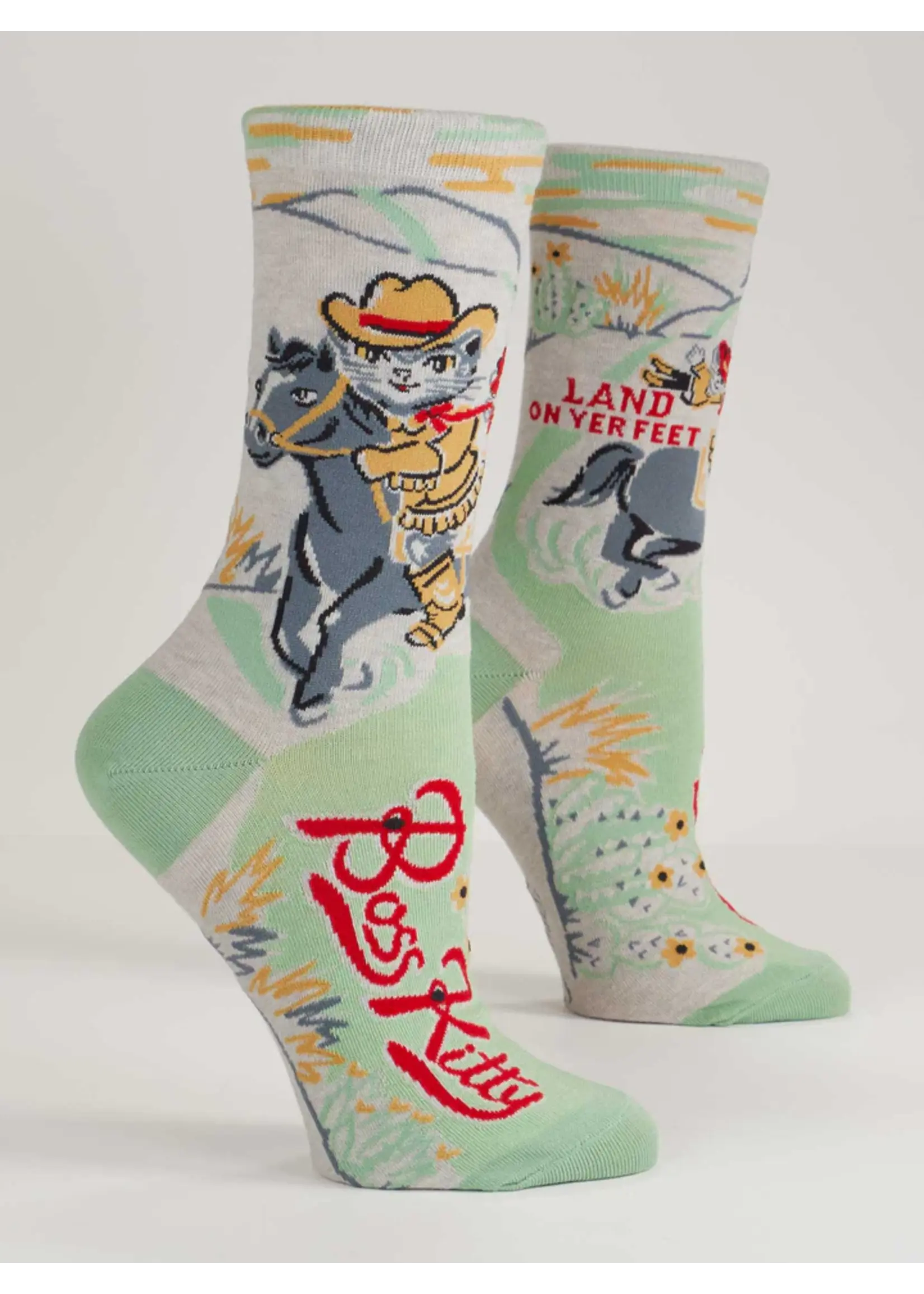 Blue Q Boss Kitty Women's Crew Socks