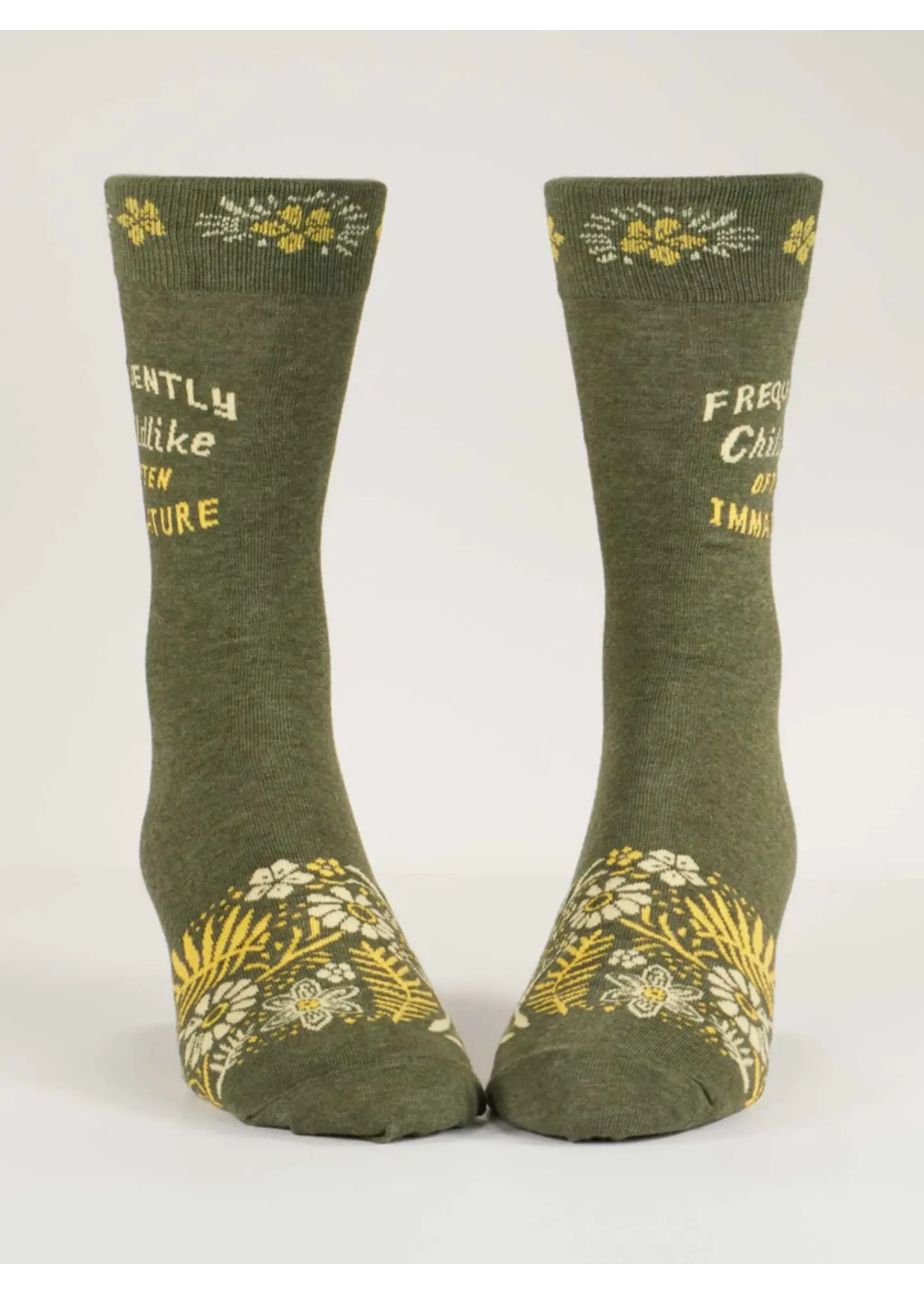 Blue Q Frequently Childlike Often Immature Men's Crew Socks