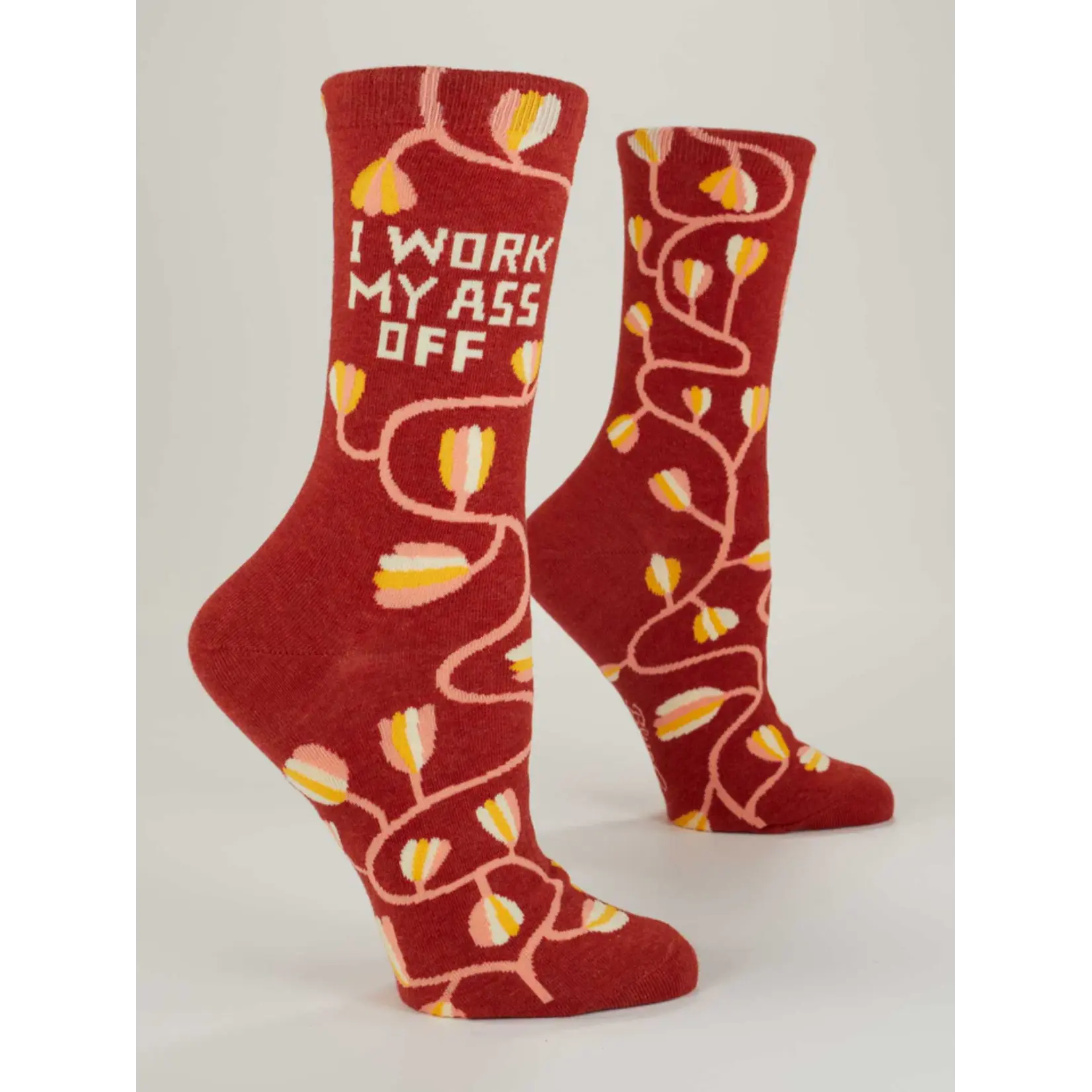Blue Q I Work My Ass Off Women's Crew Socks