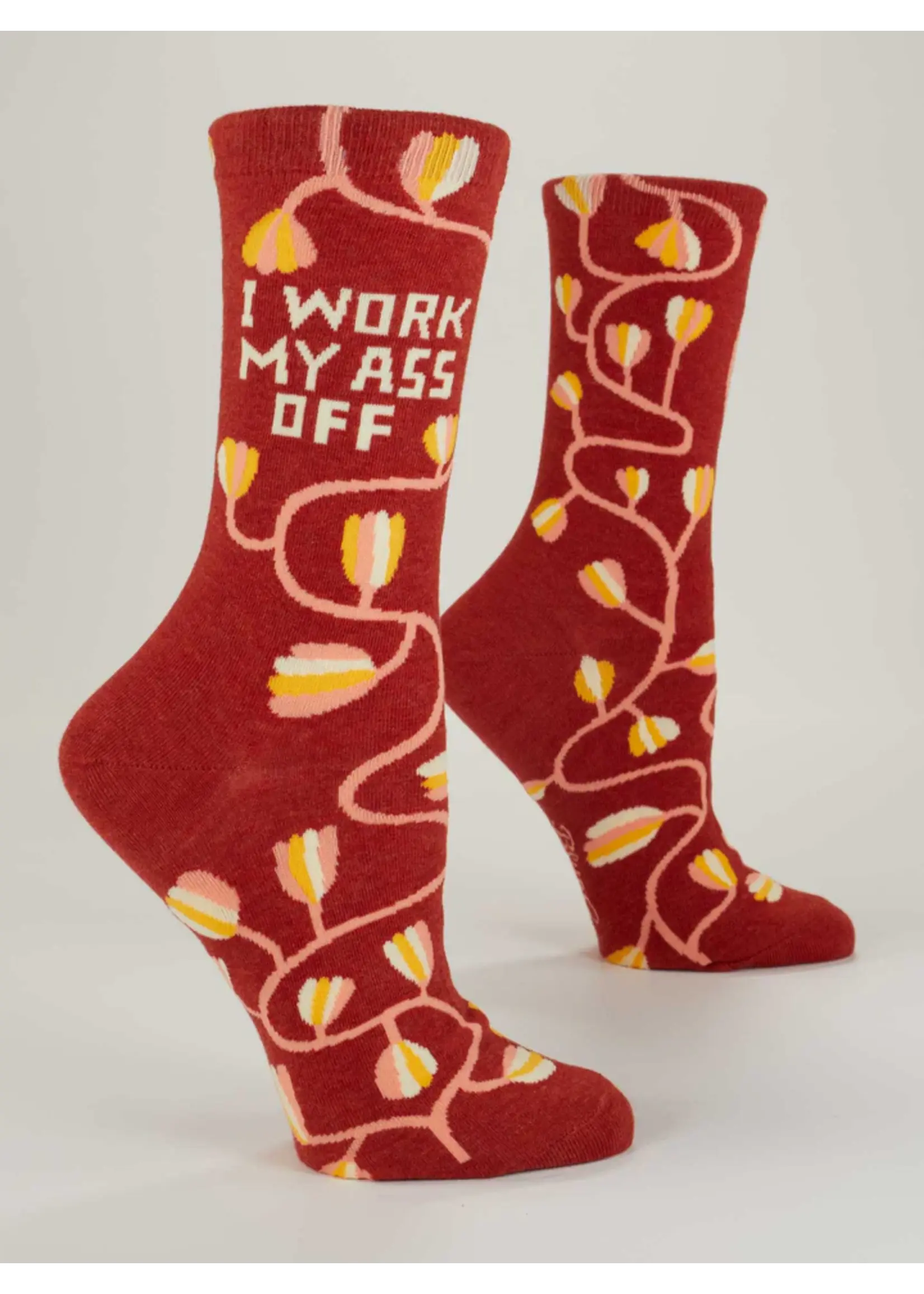 Blue Q I Work My Ass Off Women's Crew Socks