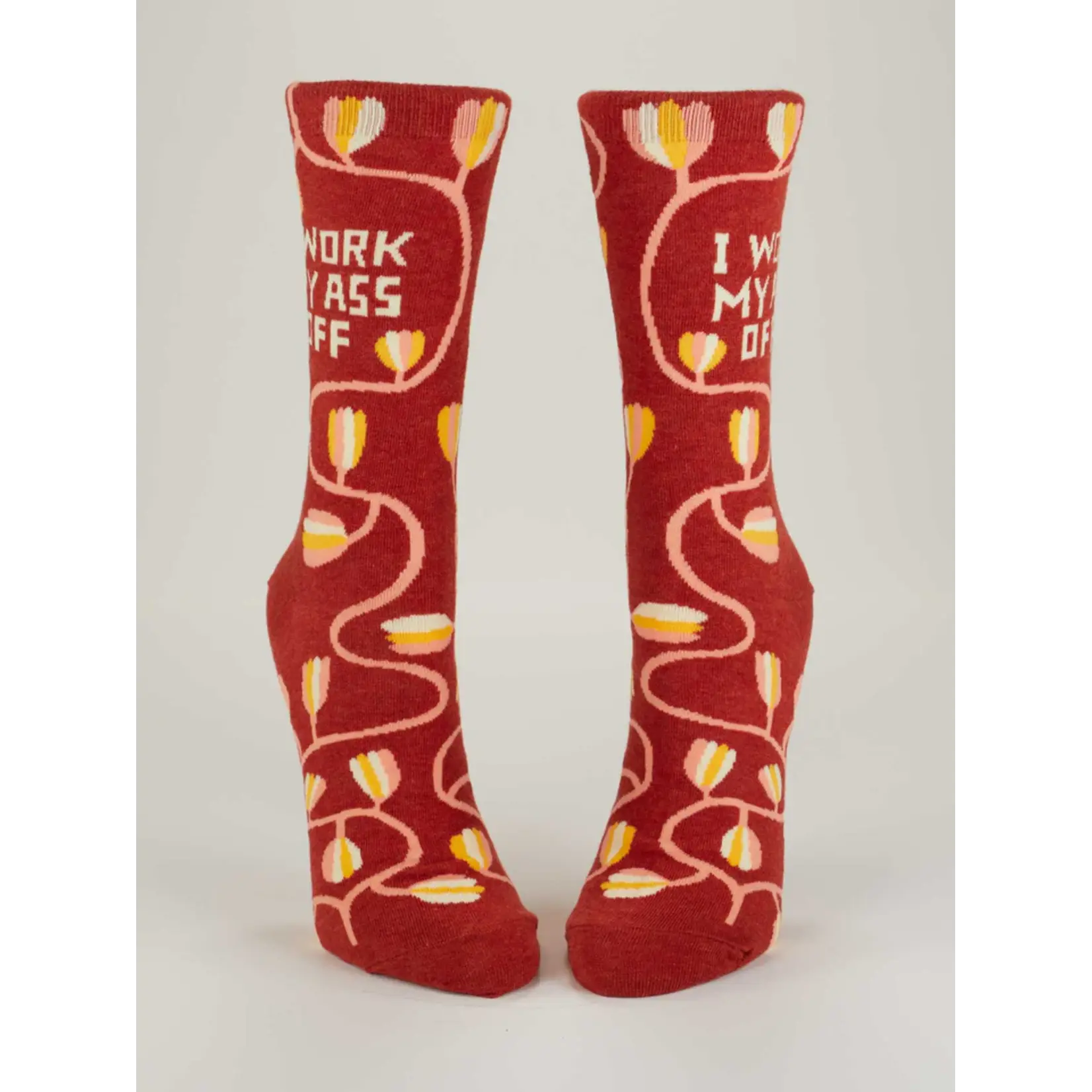 Blue Q I Work My Ass Off Women's Crew Socks