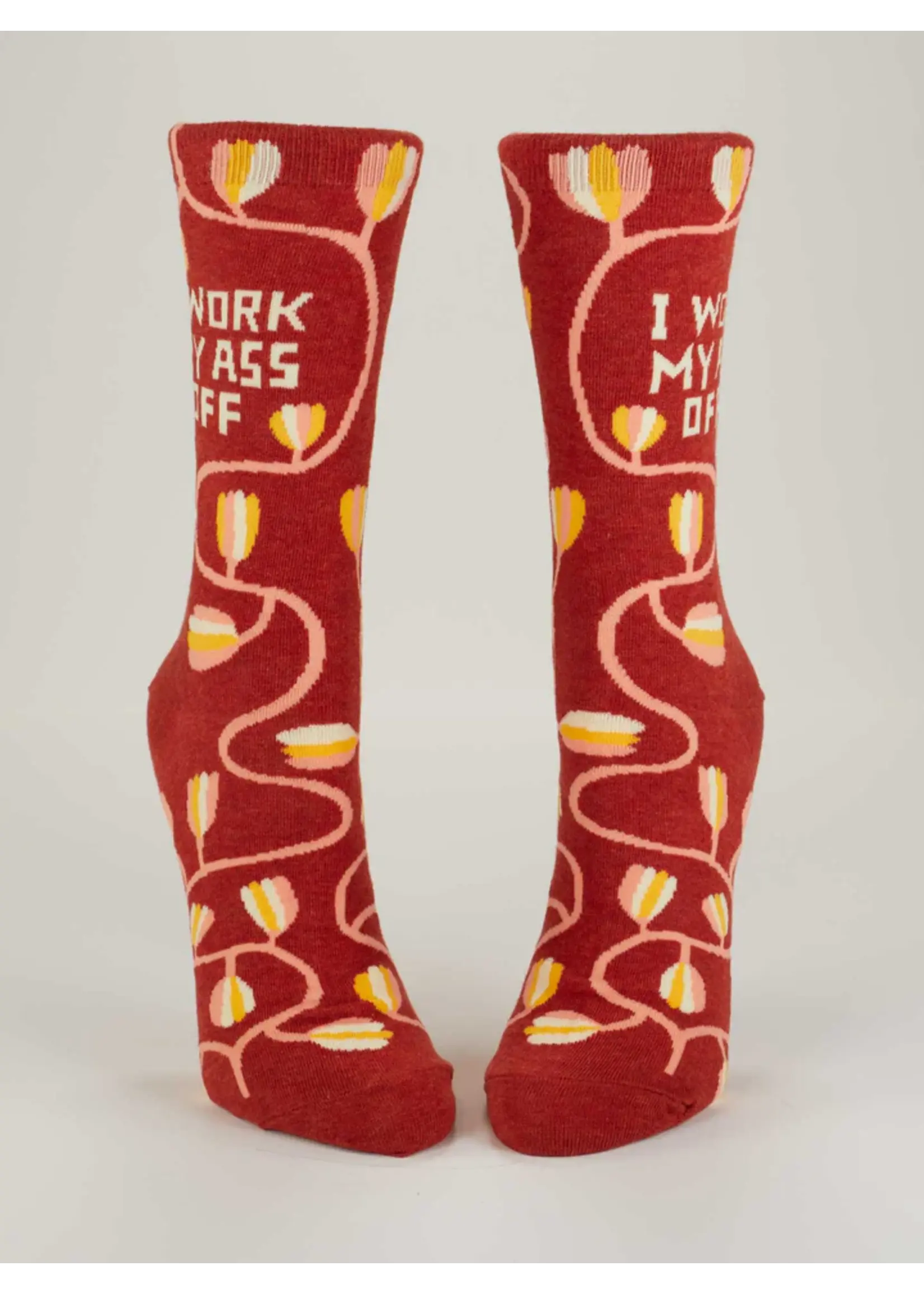 Blue Q I Work My Ass Off Women's Crew Socks