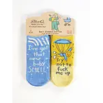 Blue Q I've Got That New Baby Smell/ Try Not To F+ck Me Up Baby Socks