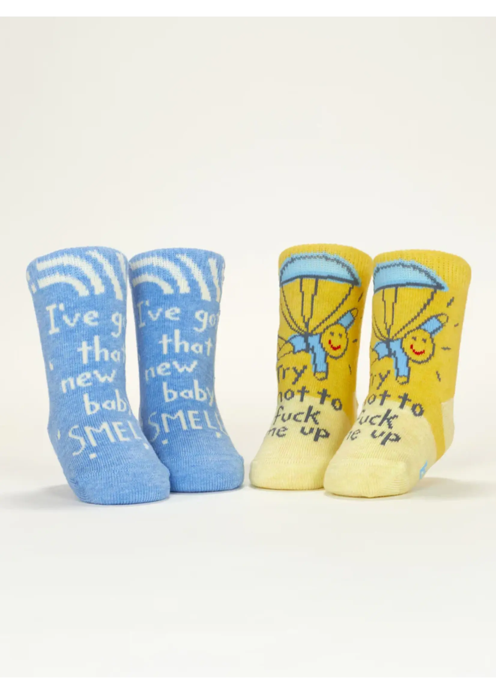 Blue Q I've Got That New Baby Smell/ Try Not To F+ck Me Up Baby Socks