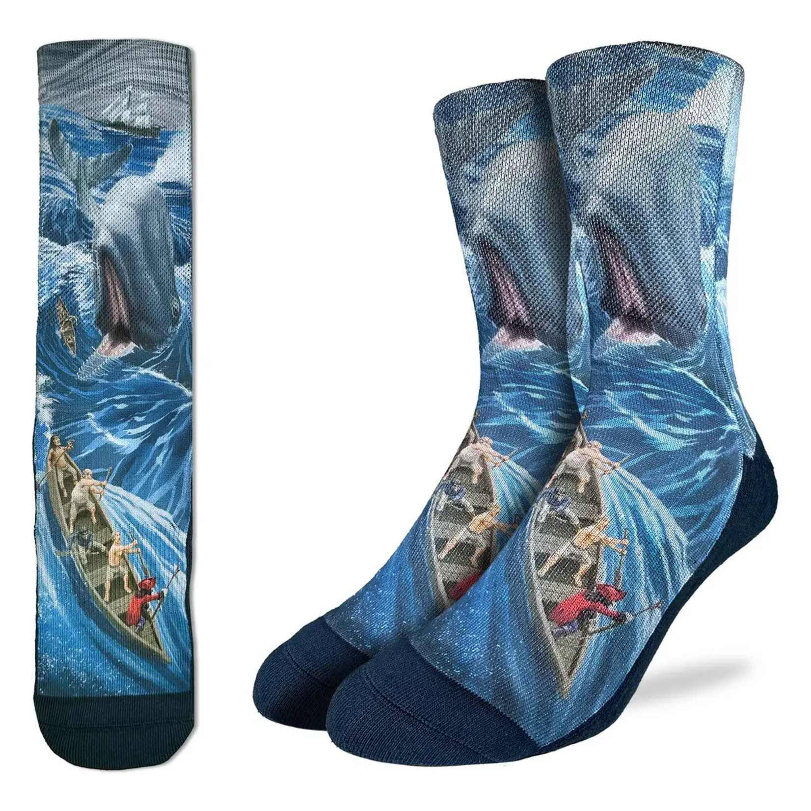 Good Luck Sock Men's Whale Attacking Whaling Boat Socks