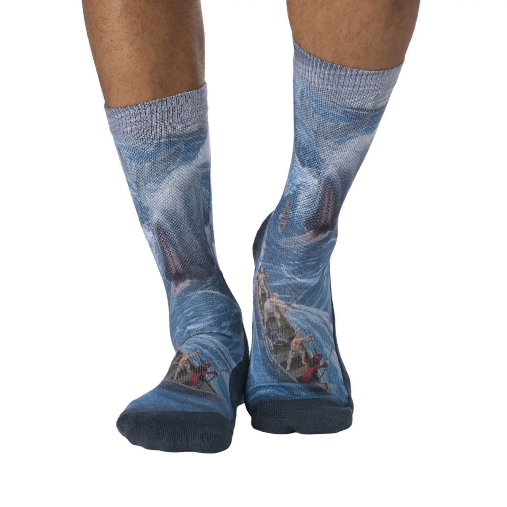 Good Luck Sock Men's Whale Attacking Whaling Boat Socks