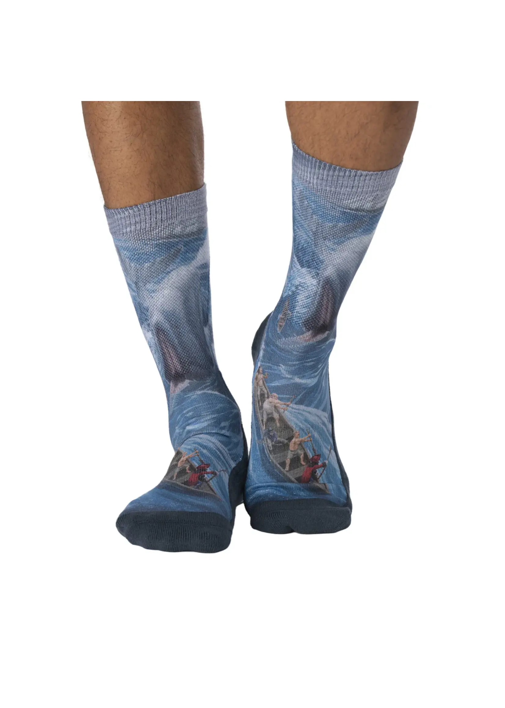 Men's Whale Attacking Whaling Boat Socks