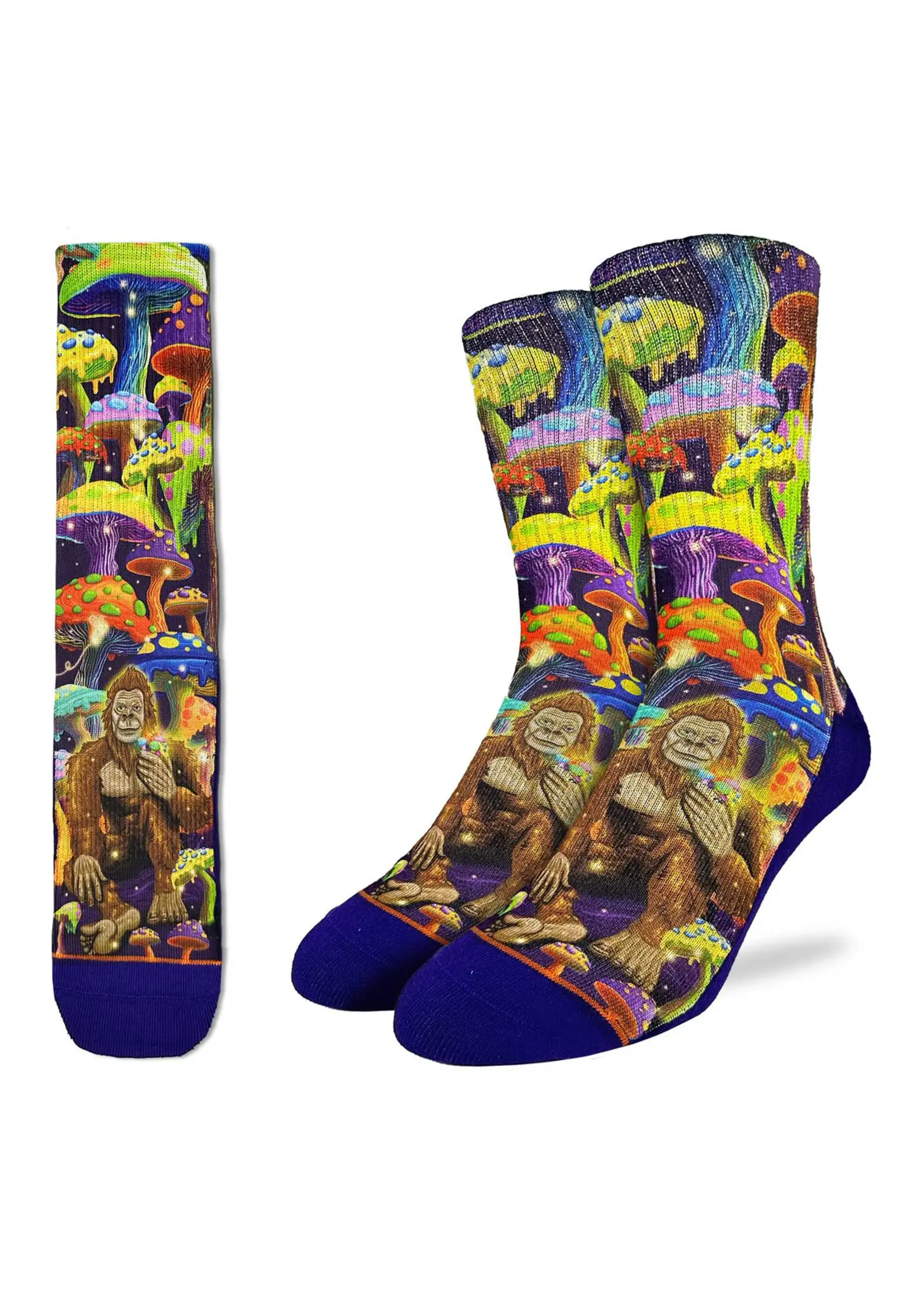 Men's Bigfoot Eating Mushrooms Socks