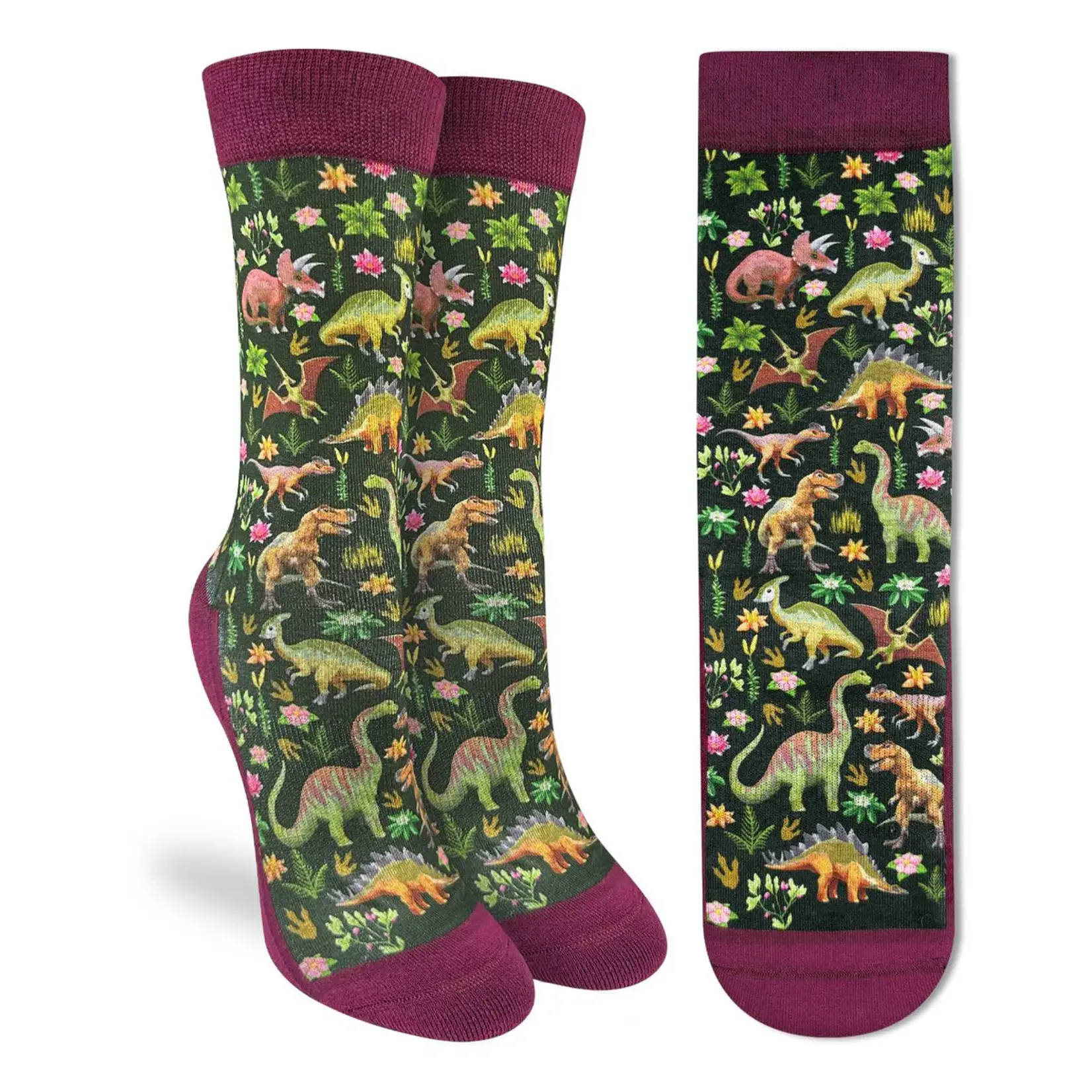 Good Luck Sock Women's Floral Dinosaurs Socks