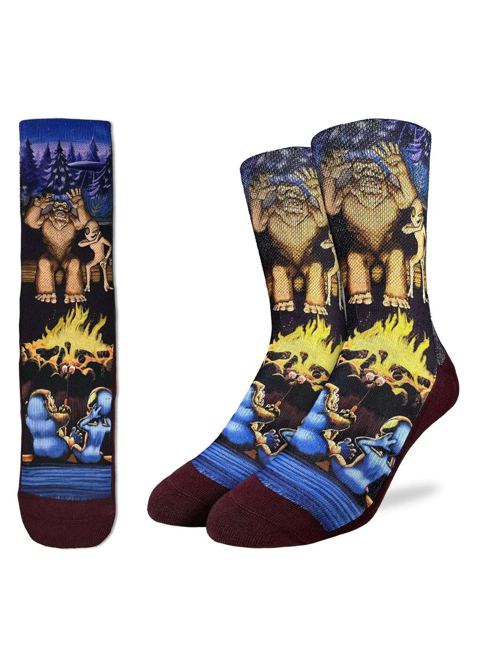 Men's Bigfoot and Alien Camping Socks