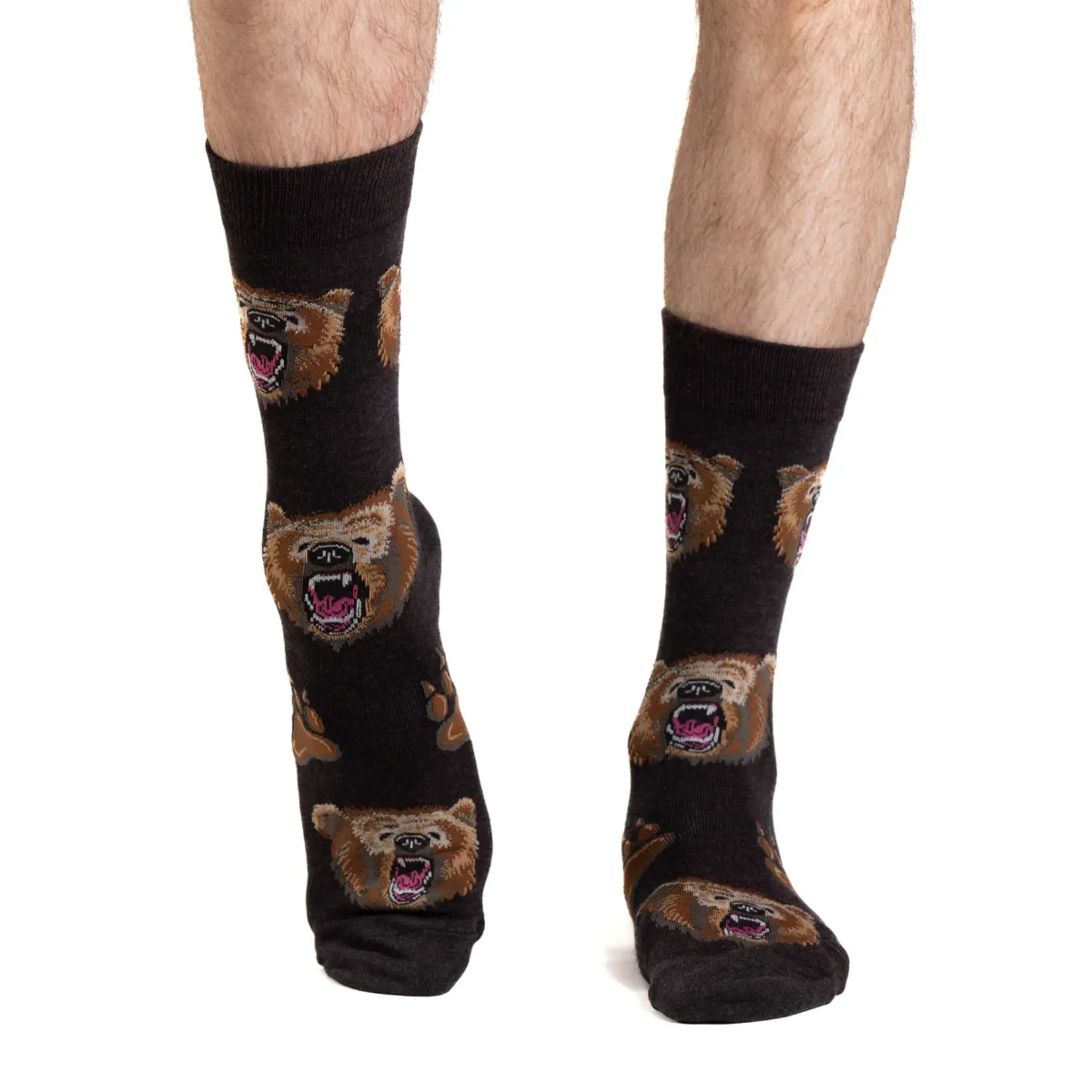 Good Luck Sock Men's Ankle Socks - Grizzly Bear