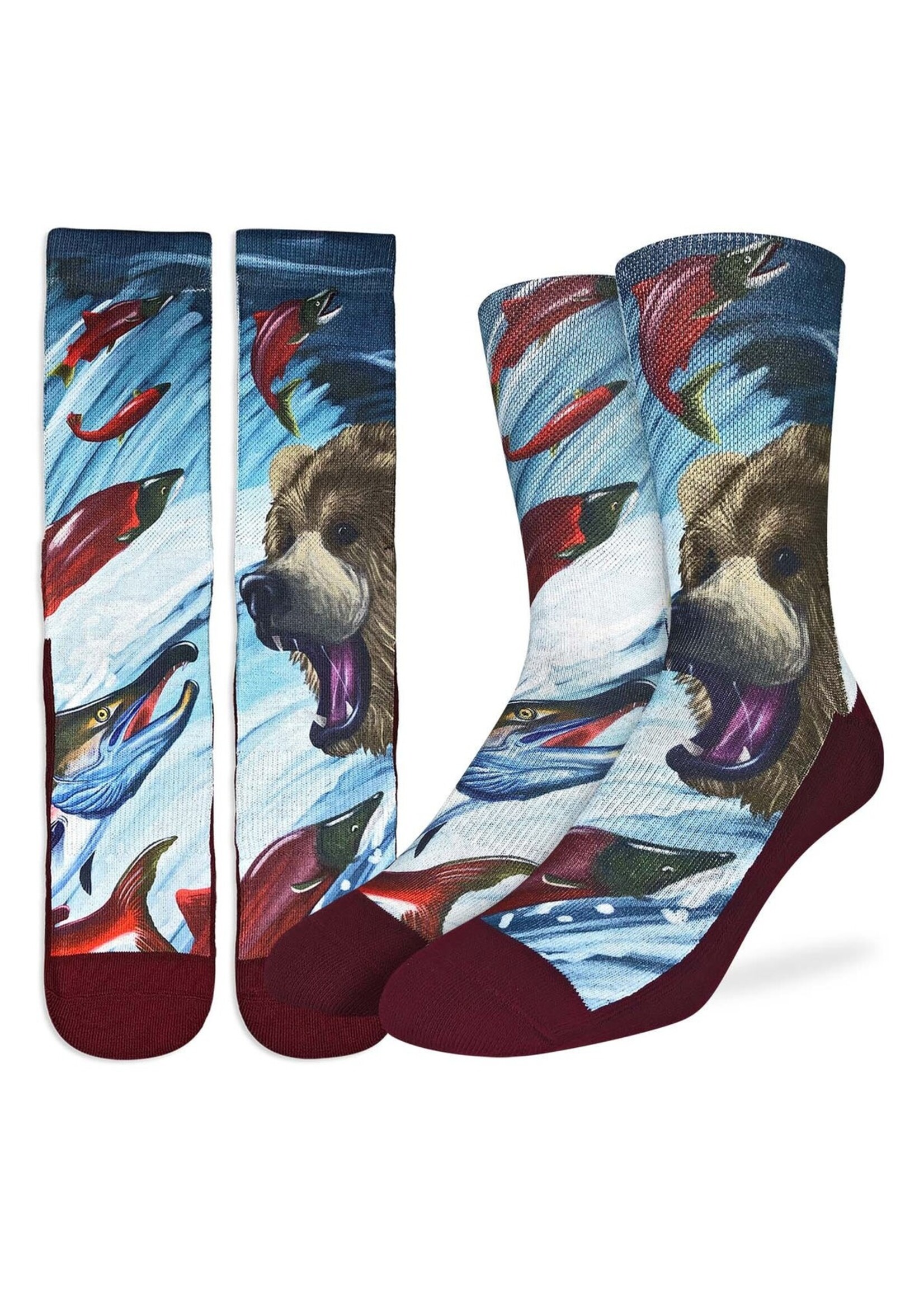 Men's Grizzly Bear & Sockeye Salmon Socks