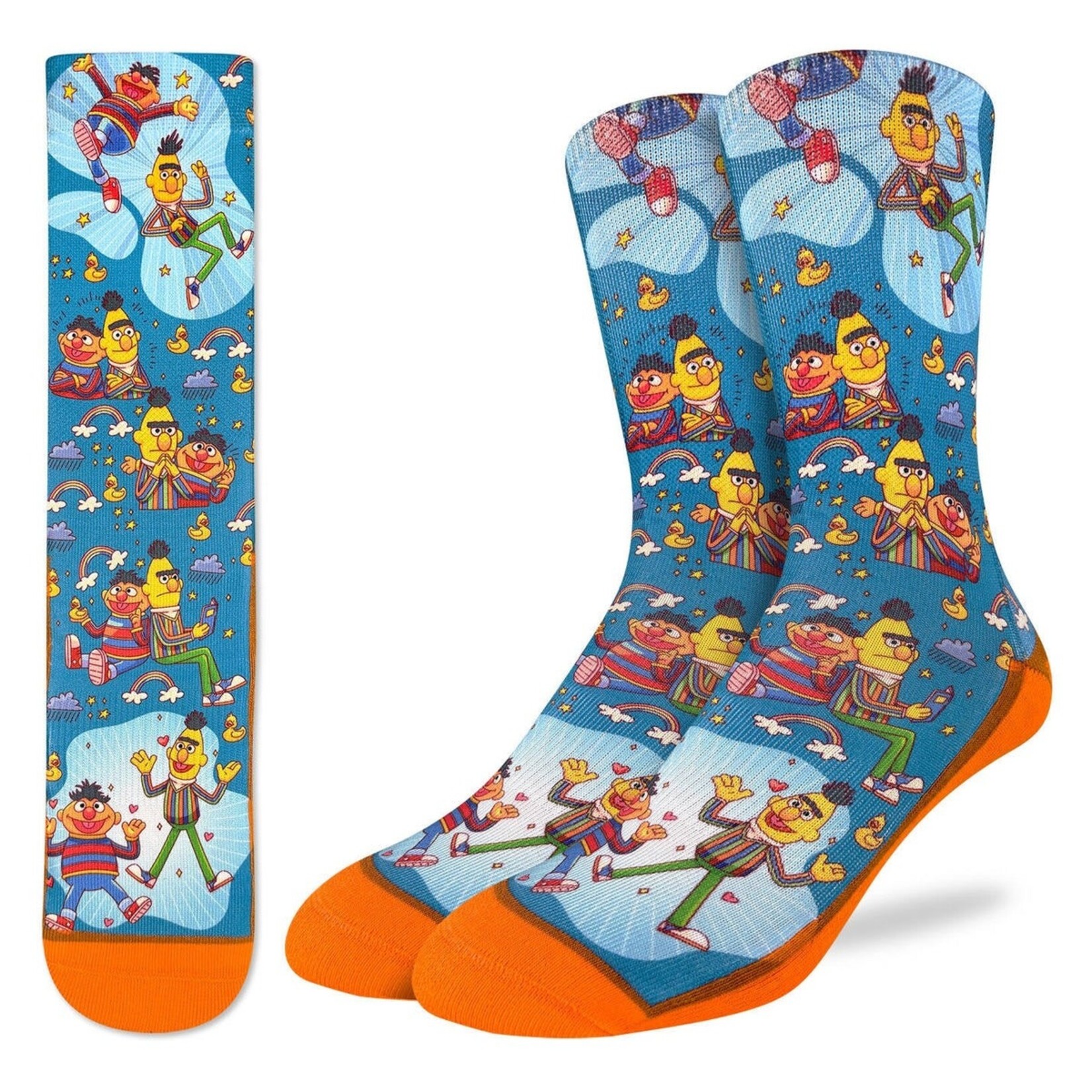 Good Luck Sock Men's Bert & Ernie Rainbow Socks