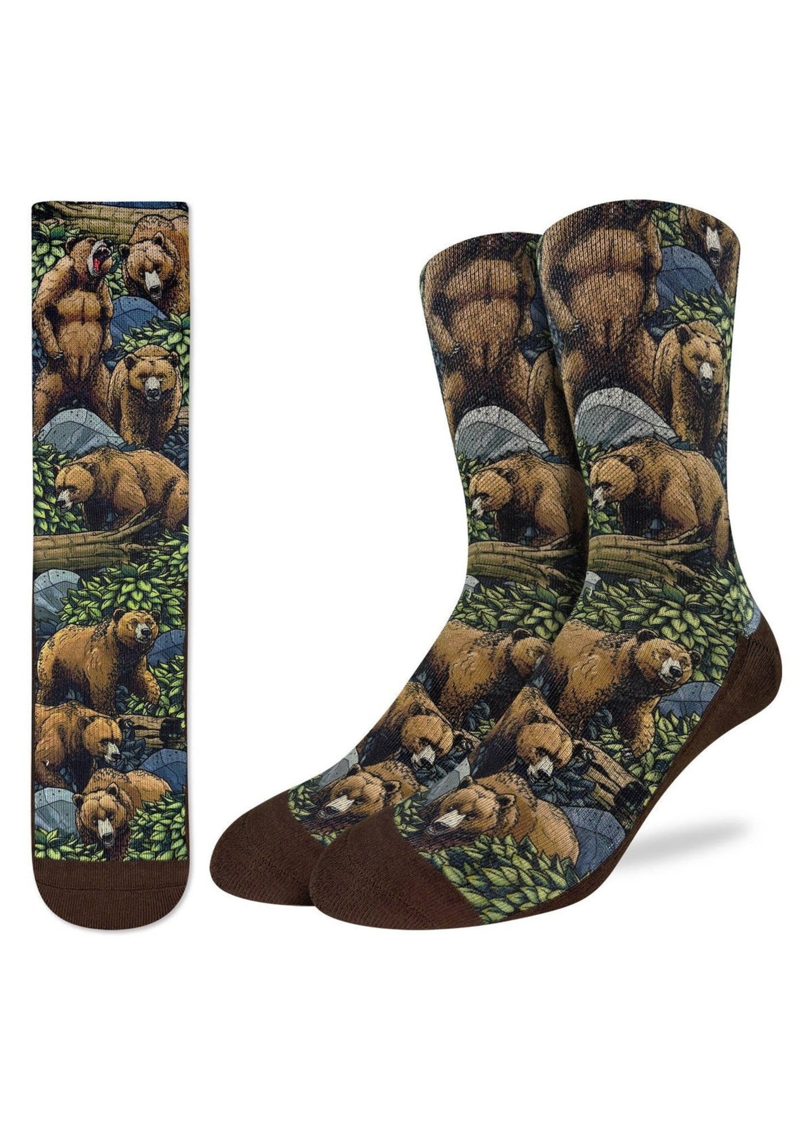 Men's Grizzly Bears in the Forest Socks