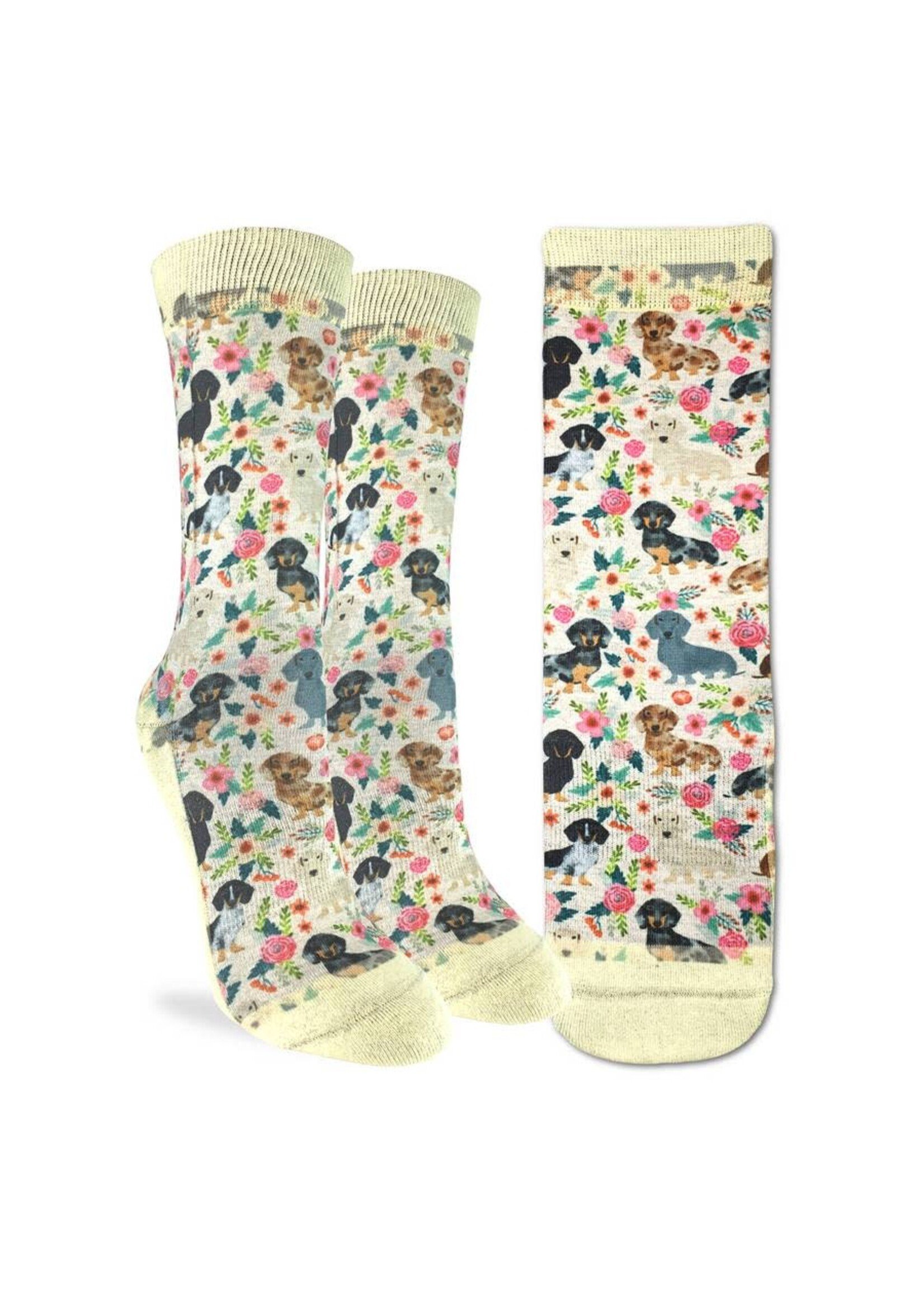 Women's Floral Dachshund Socks