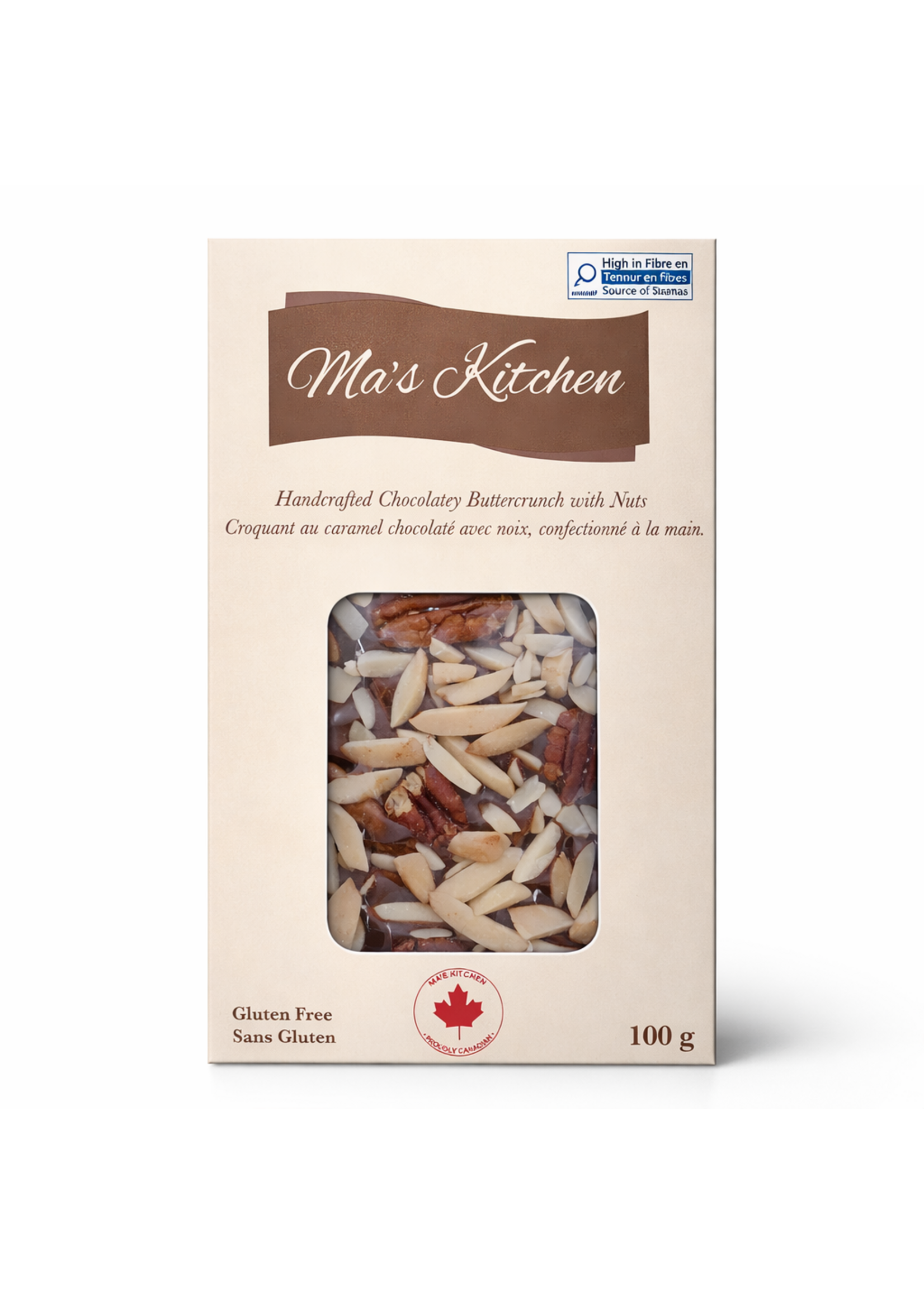 Ma's Kitchen Handcrafted Chocolate Buttercrunch with Nuts 100 g