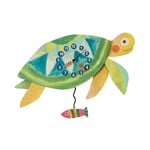 Allen Designs Shellbound Wood Turtle Wall Clock