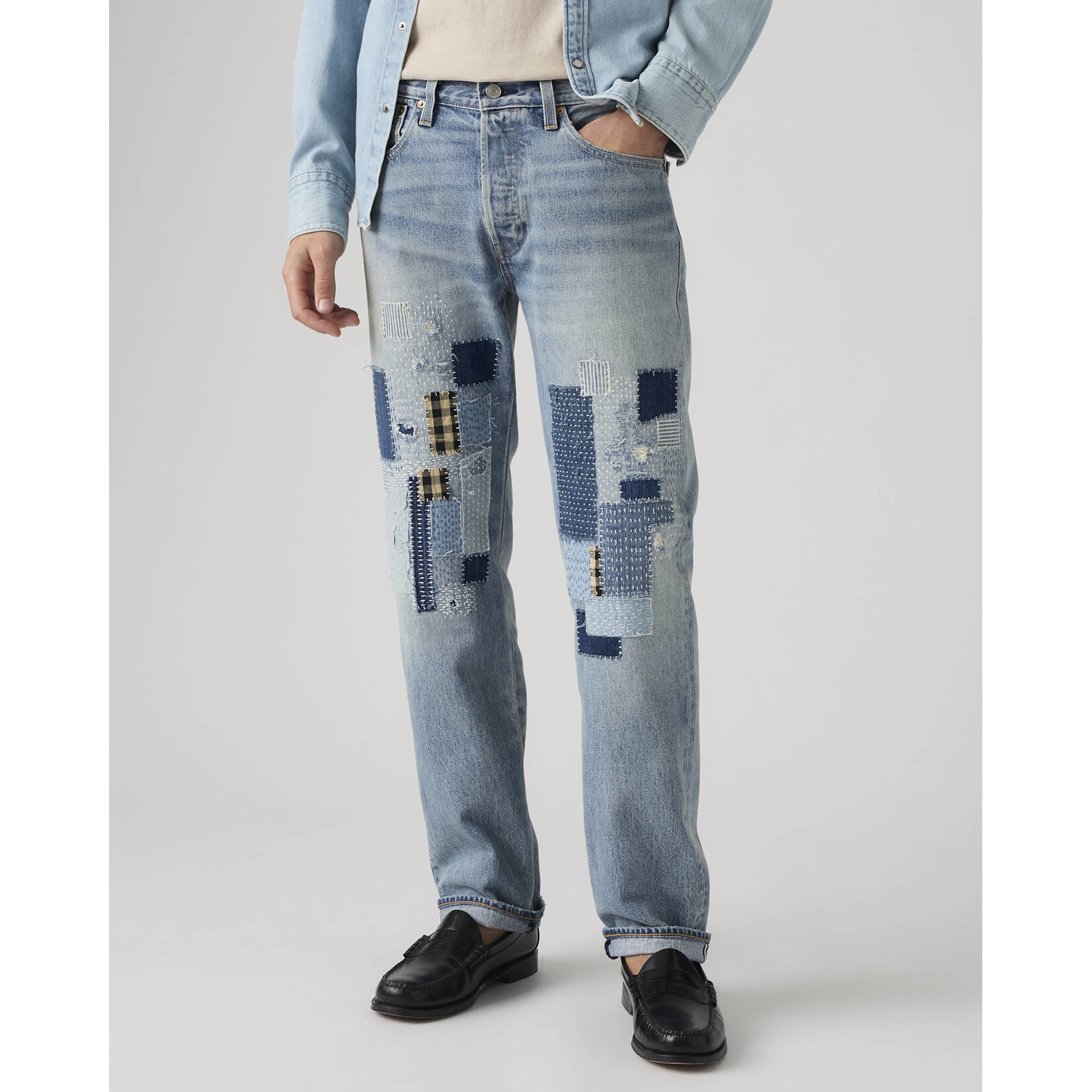 Levi Strauss Canada 501 Levi's Original Premium Denim (Sashiko Selvedge Blue)