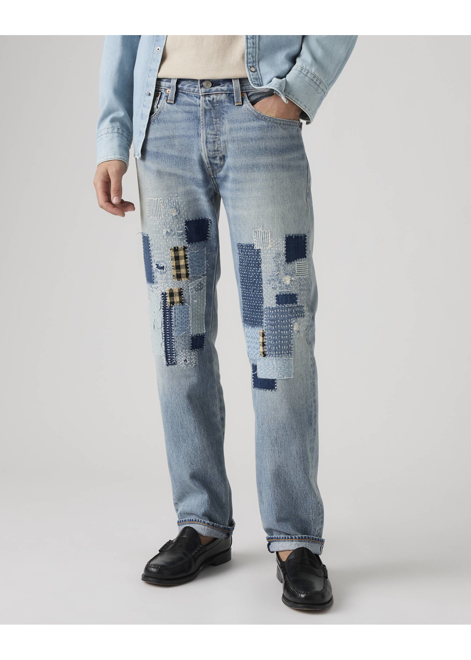 Levi Strauss Canada 501 Levi's Original Premium Denim (Sashiko Selvedge Blue)