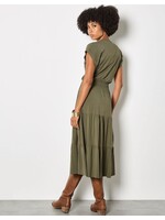 Apricot Clothing Tiered Smocked Ditsy Midaxi Dress