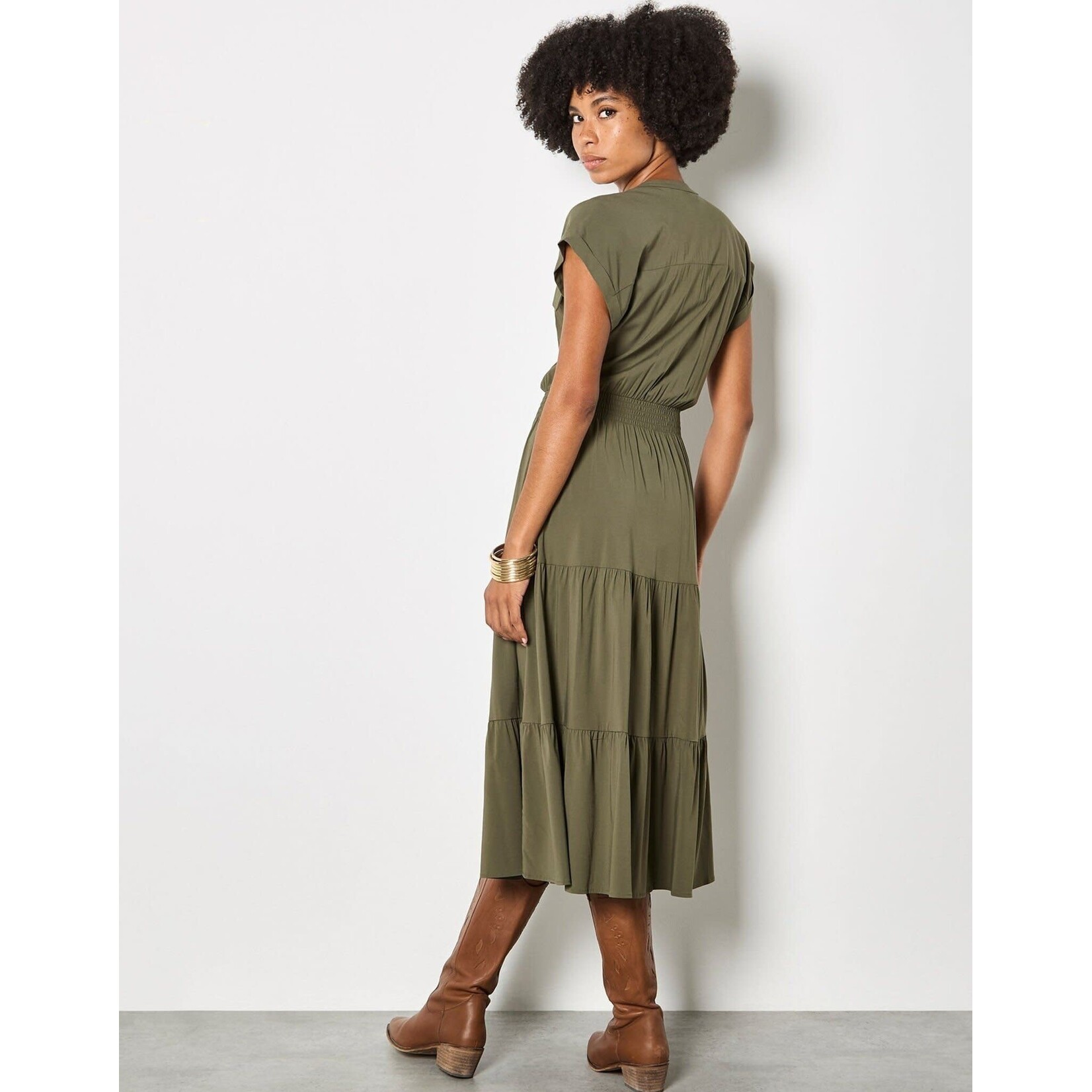 Apricot Clothing X164448 - Tiered Smocked Ditsy Midaxi Dress