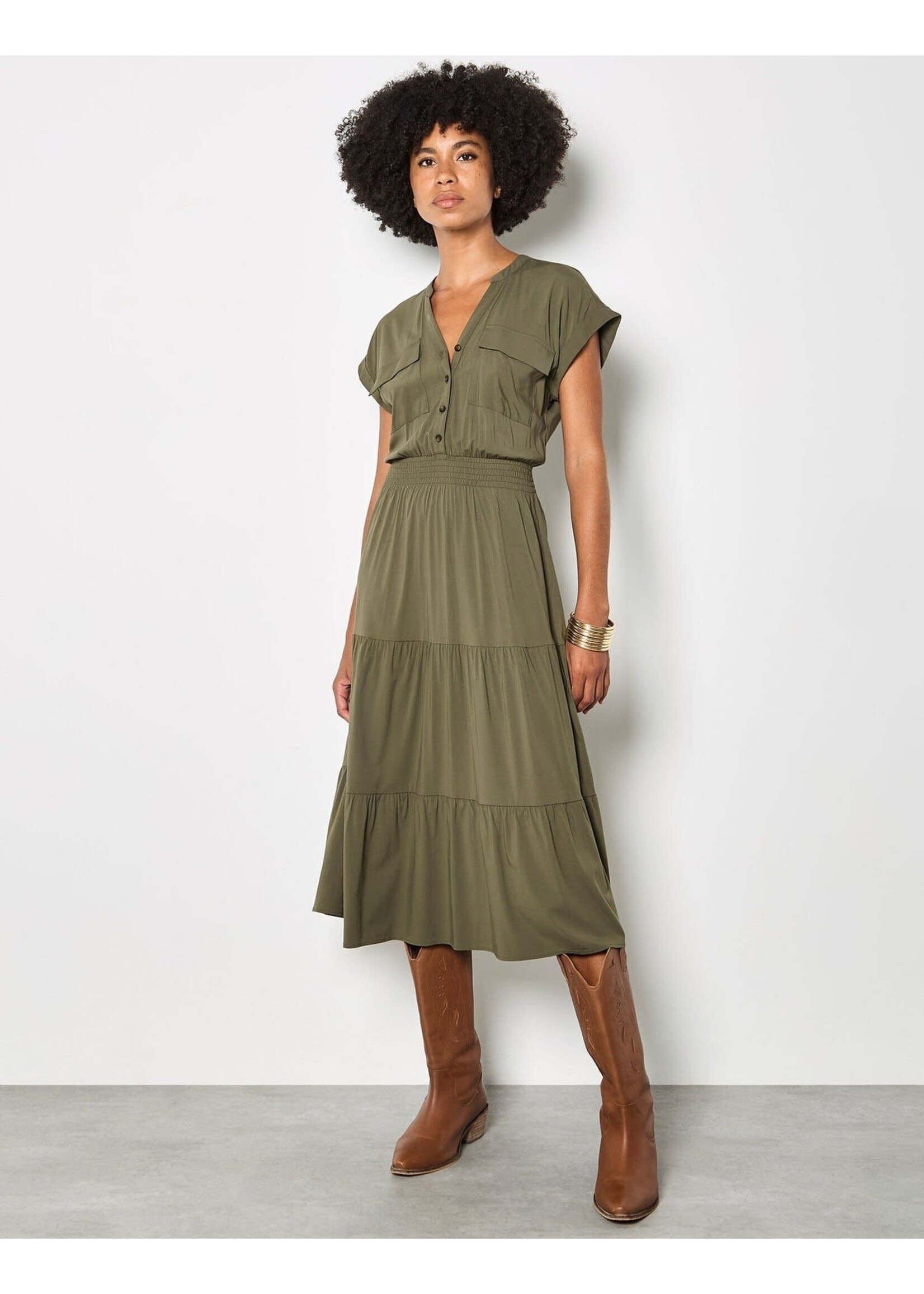 Apricot Clothing X164448 - Tiered Smocked Ditsy Midaxi Dress