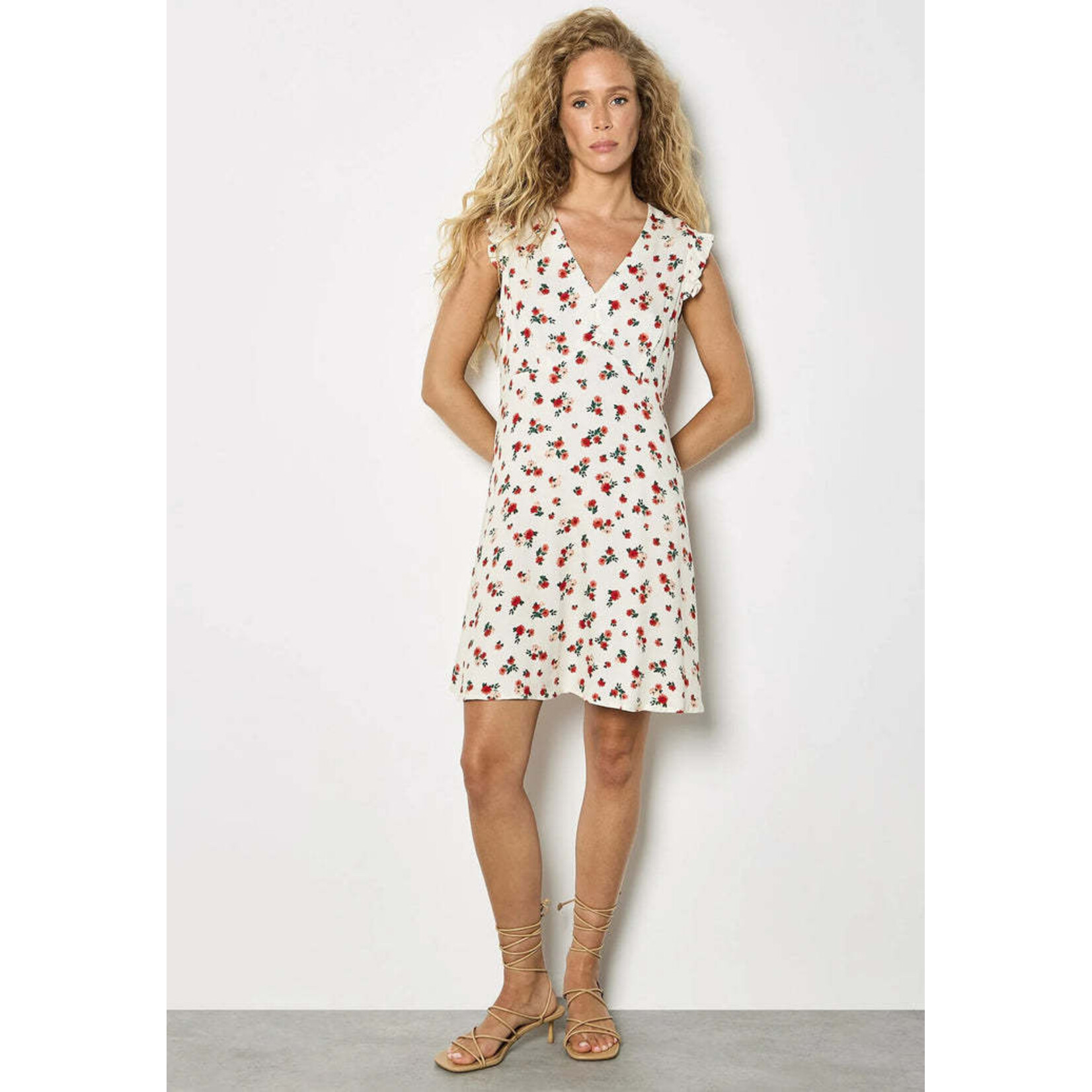 Apricot Clothing X181308 - Empire Frill Sleeve Ditsy Mini Dress