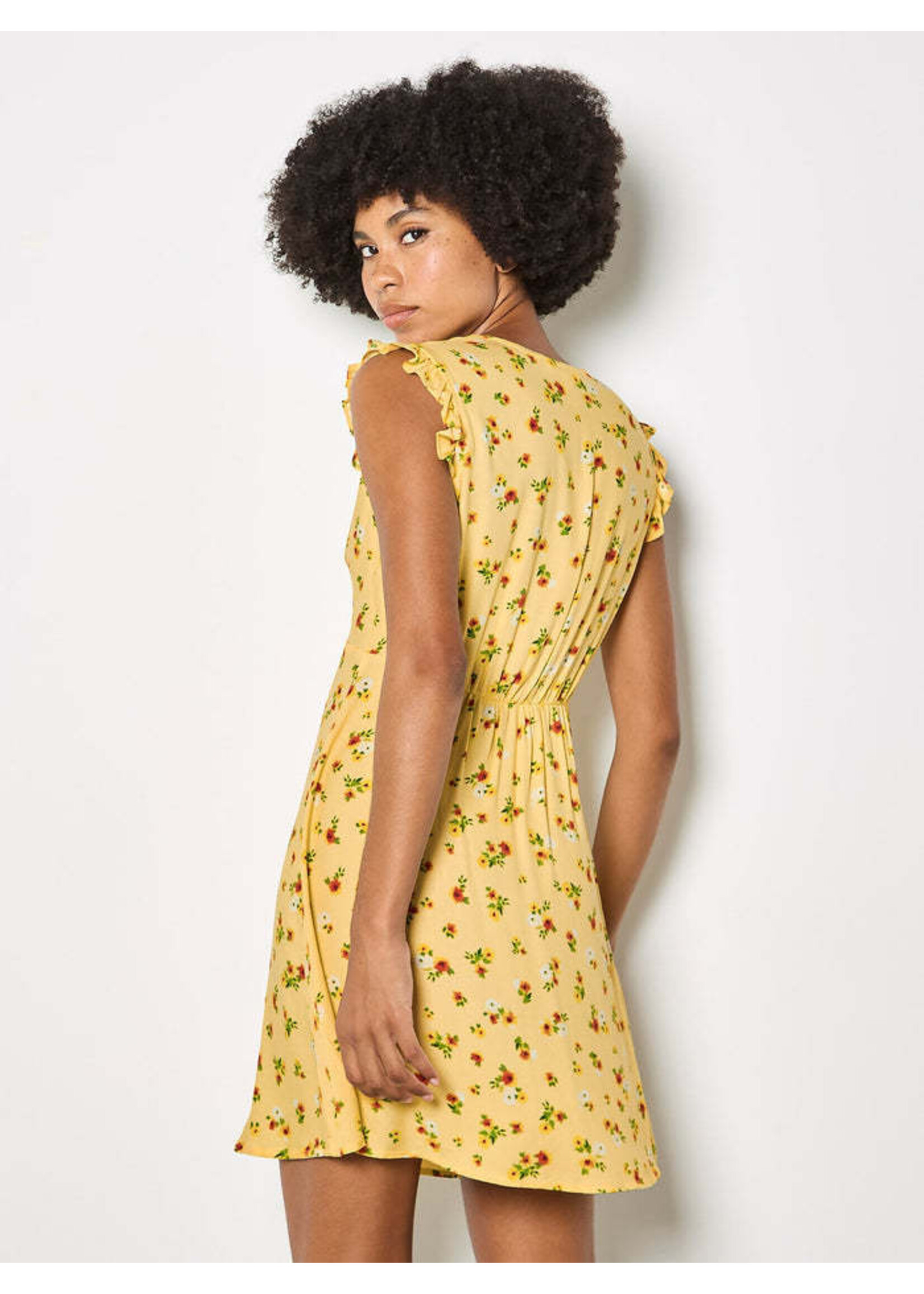 Apricot Clothing X181377 - Empire Frill Sleeve Ditsy Mini Dress