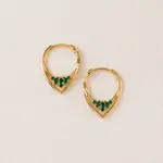 Lover's Tempo Aria Hoop Earrings - Emerald