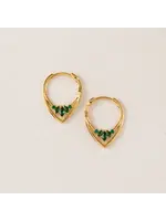 Lover's Tempo Aria Hoop Earrings - Emerald