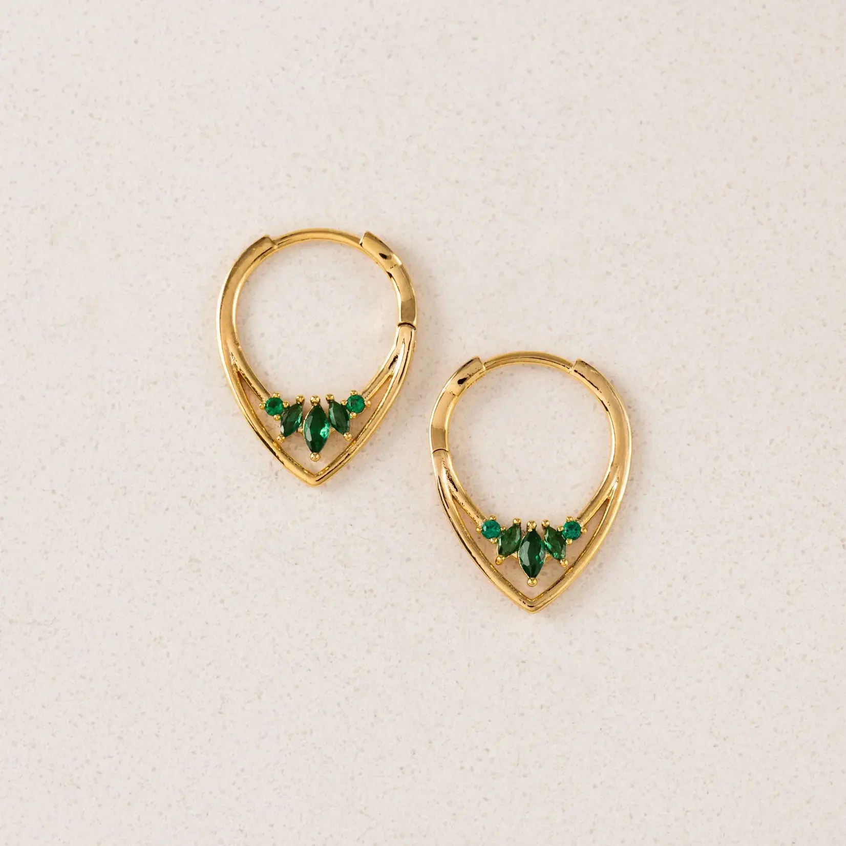 Lover's Tempo Aria Hoop Earrings - Emerald