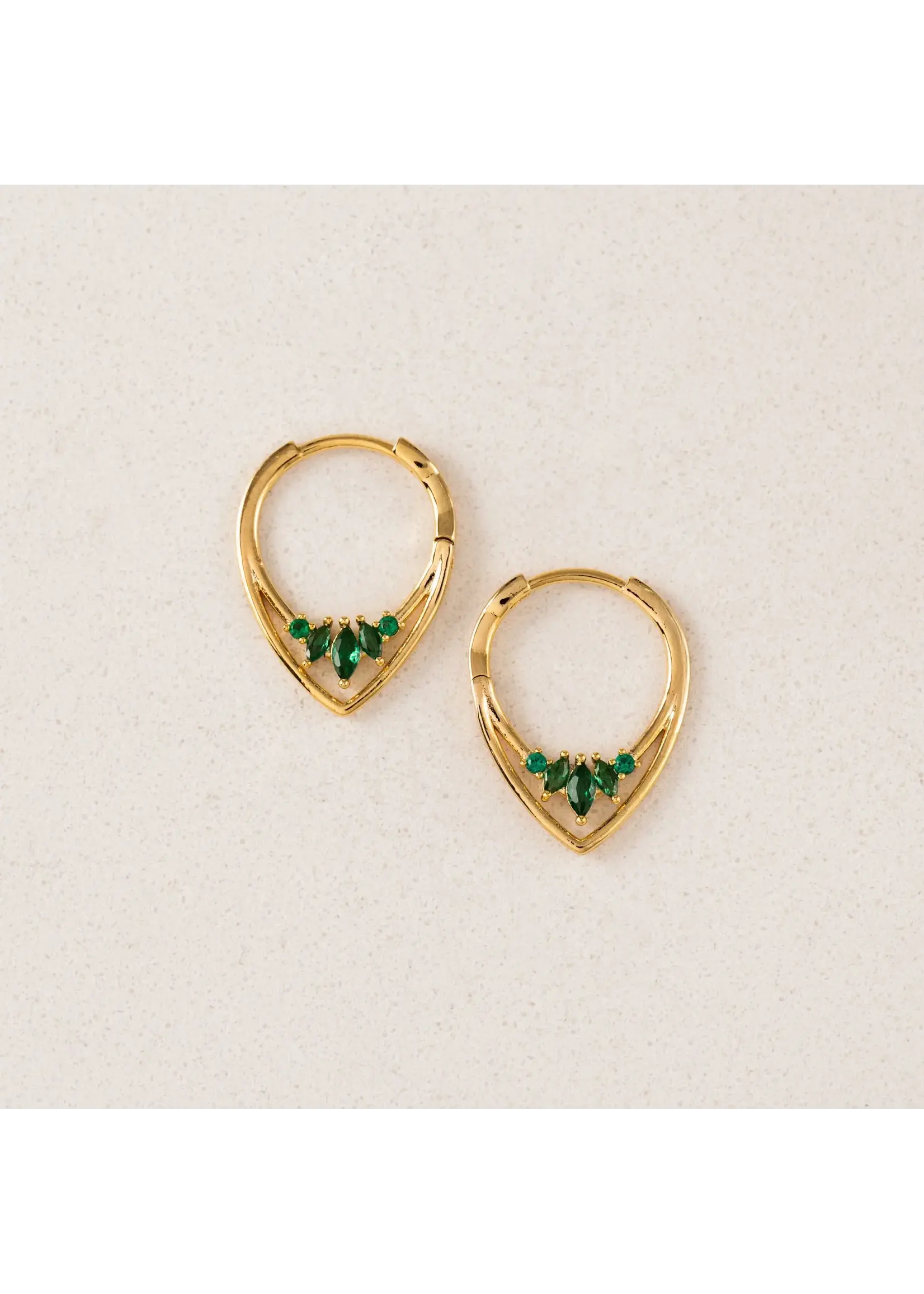 Lover's Tempo Aria Hoop Earrings - Emerald
