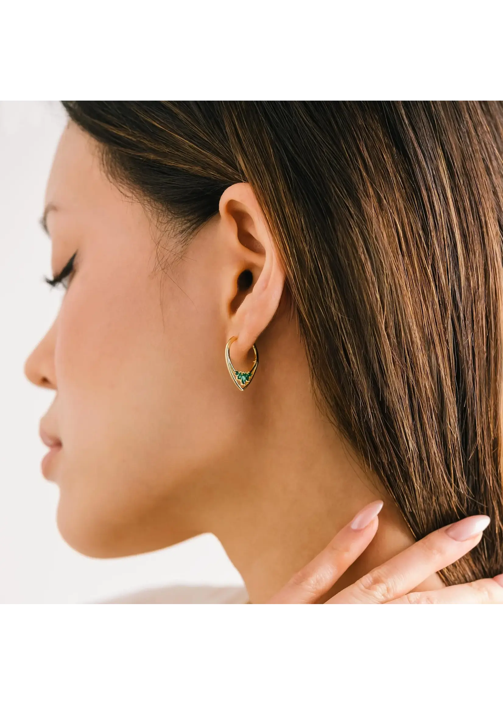 Lover's Tempo Aria Hoop Earrings - Emerald