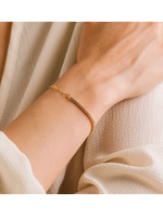 Lover's Tempo Tennis Paperclip Bracelet - Clear CZ, 18K Gold Plate