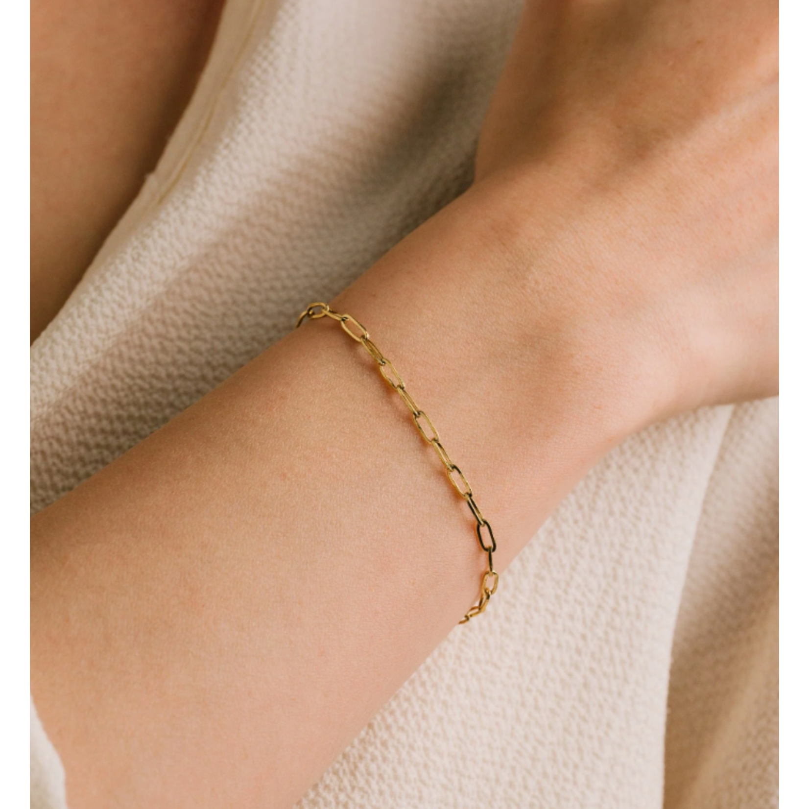 Lover's Tempo Paperclip Chain Bracelet - 18K Gold/Stainless PVD, Waterproof, Tarnishproof