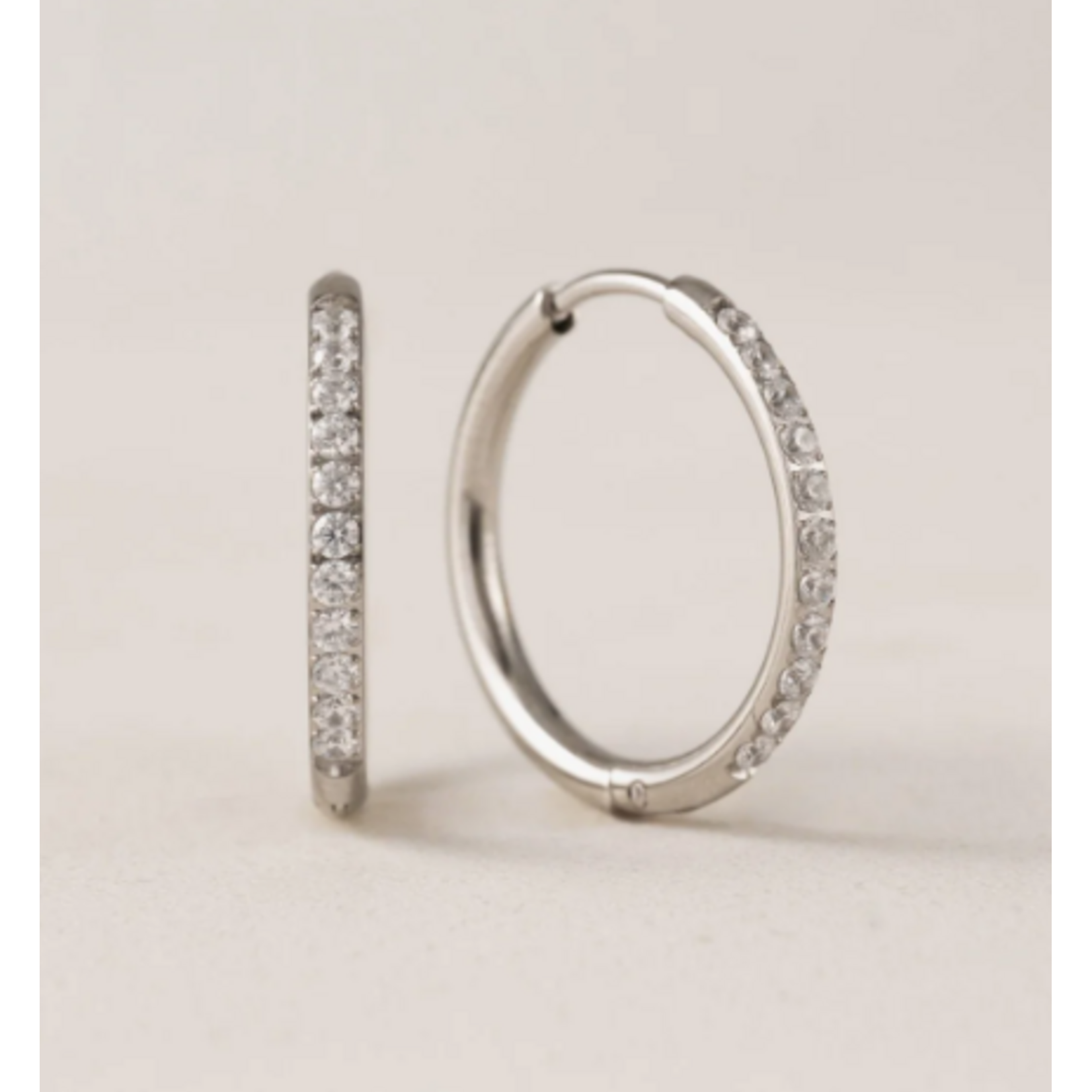 Lover's Tempo Evie Huggie Hoop Earrings - 20 mm, Silver, Waterproof