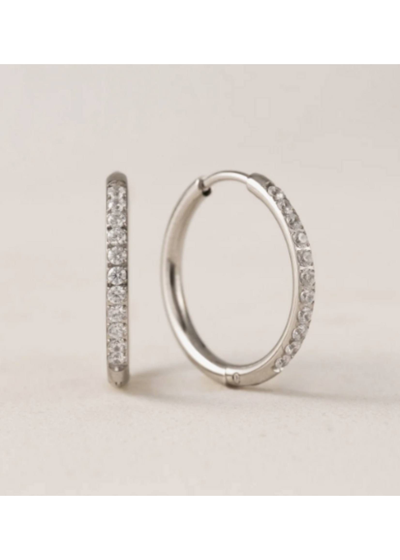 Lover's Tempo Evie Huggie Hoop Earrings - 20 mm, Silver, Waterproof