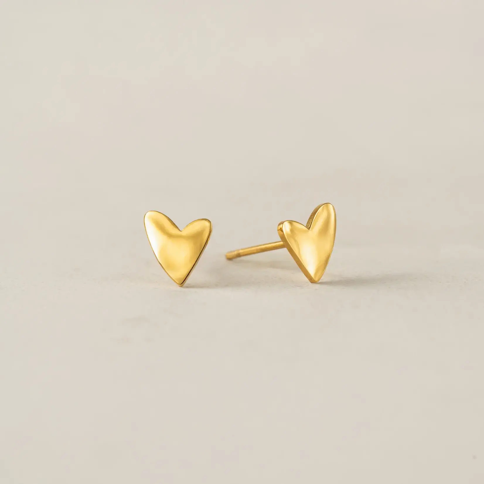 Lover's Tempo Flirt Heart Stud Earrings - 18K PVD, Waterproof